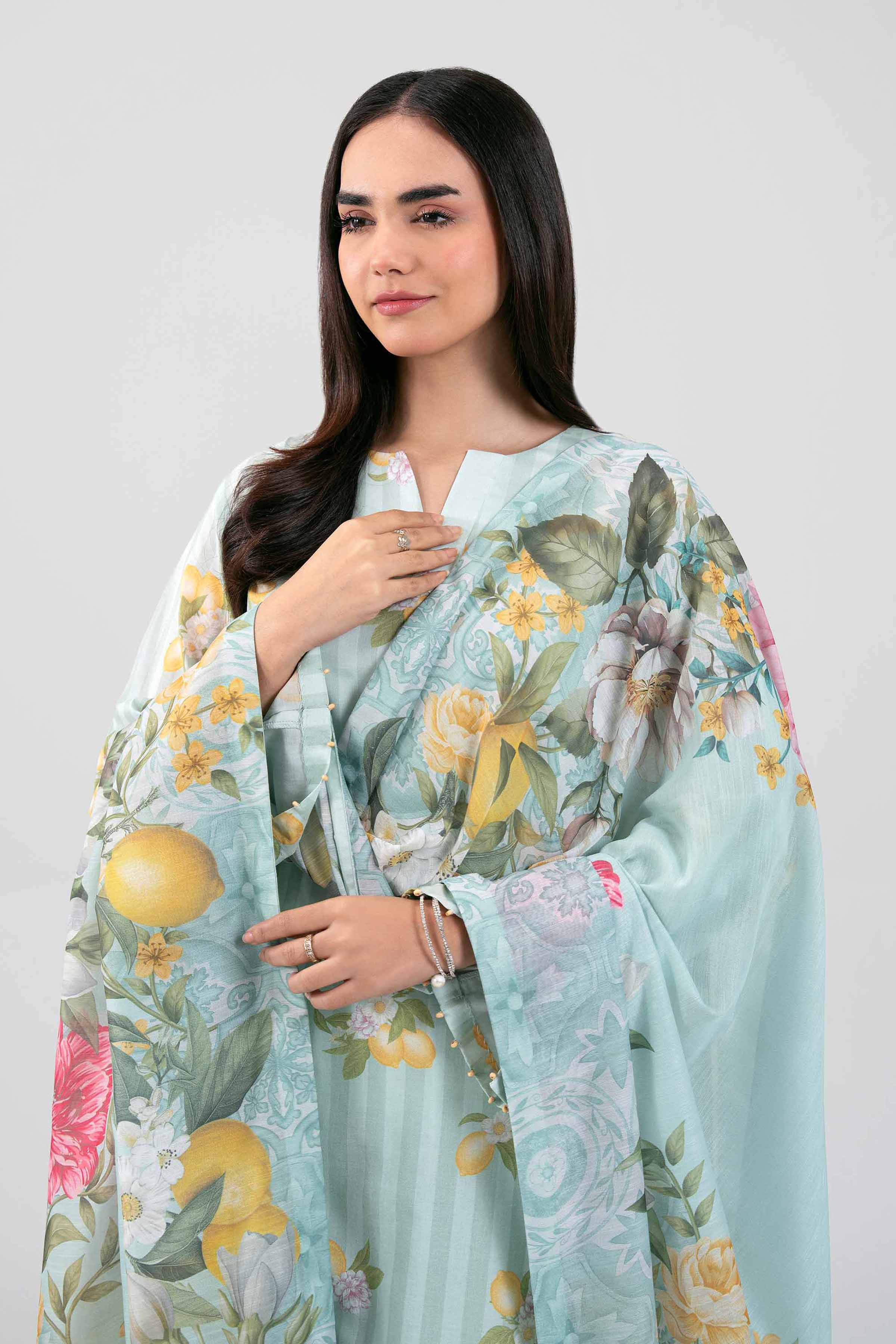 3 Piece - Digital Printed Suit - 42601500 Green Lawn 3PC Printed Summer
