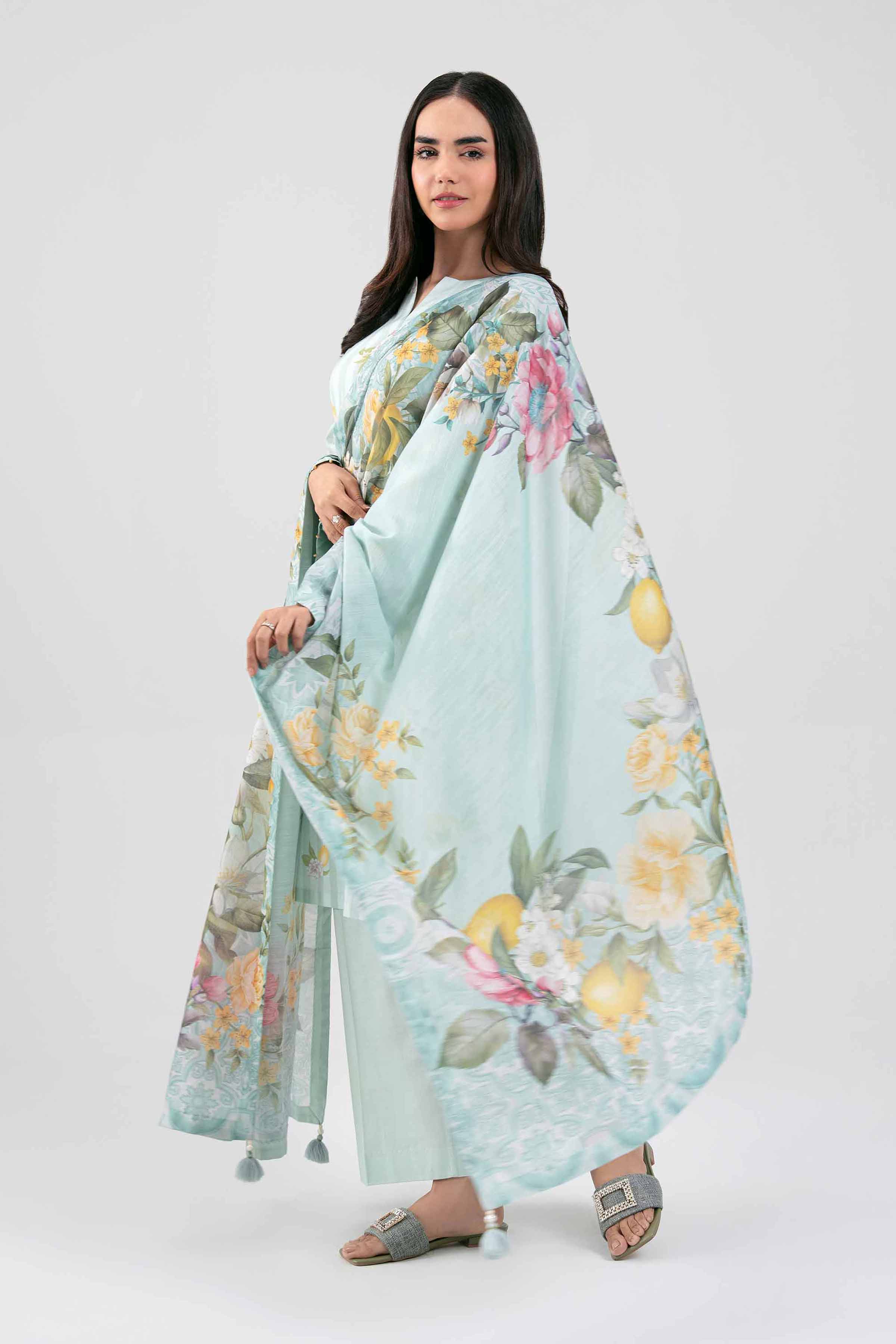 3 Piece - Digital Printed Suit - 42601500 Green Lawn 3PC Printed Summer