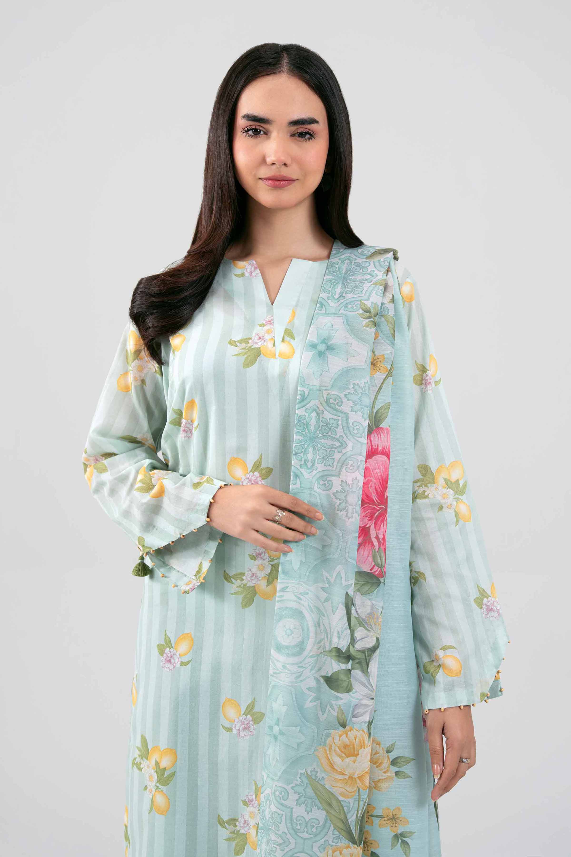 3 Piece - Digital Printed Suit - 42601500 Green Lawn 3PC Printed Summer