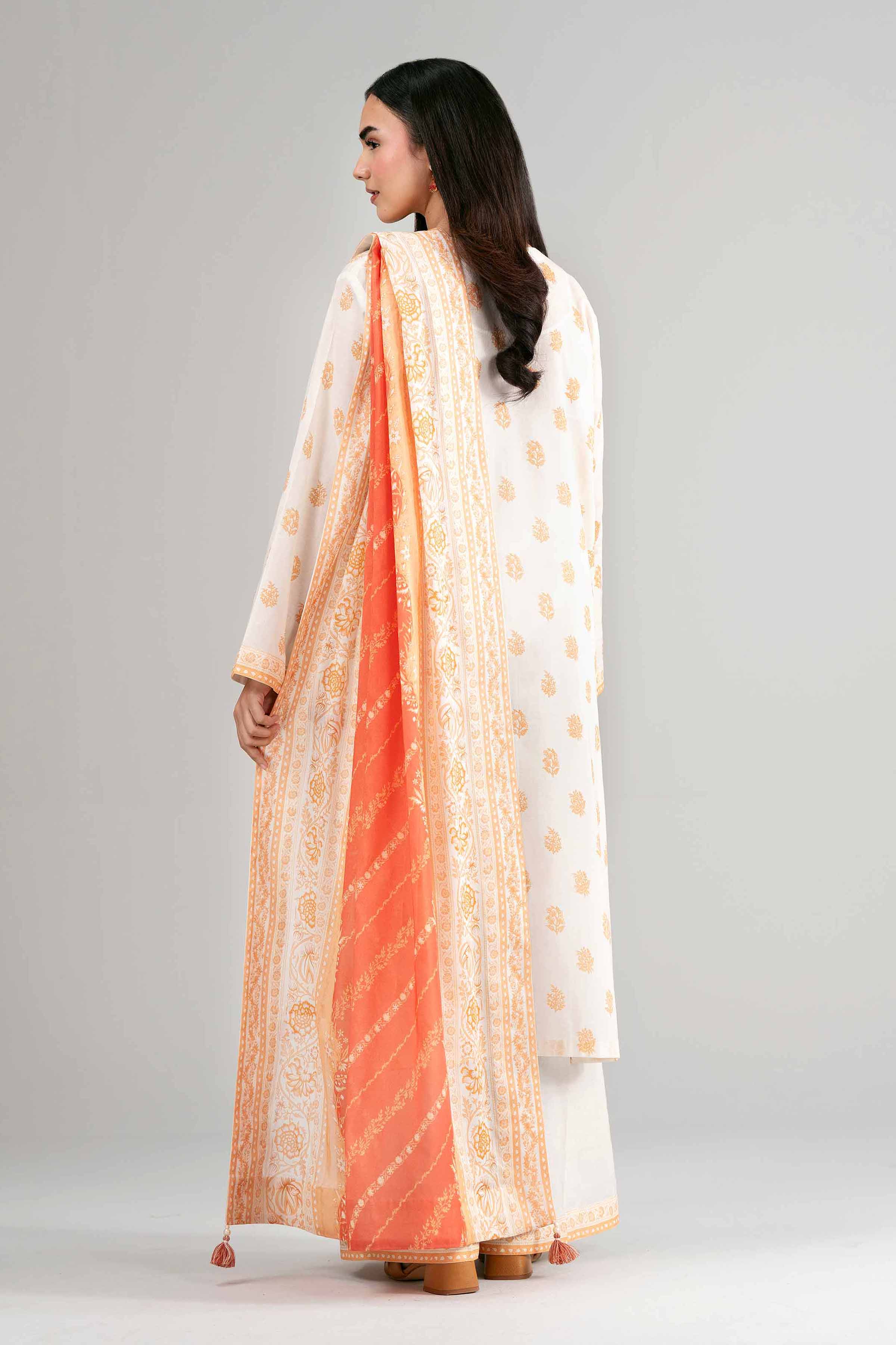 3 Piece - Printed Suit - 42601509 Beige Lawn 3PC Printed Summer