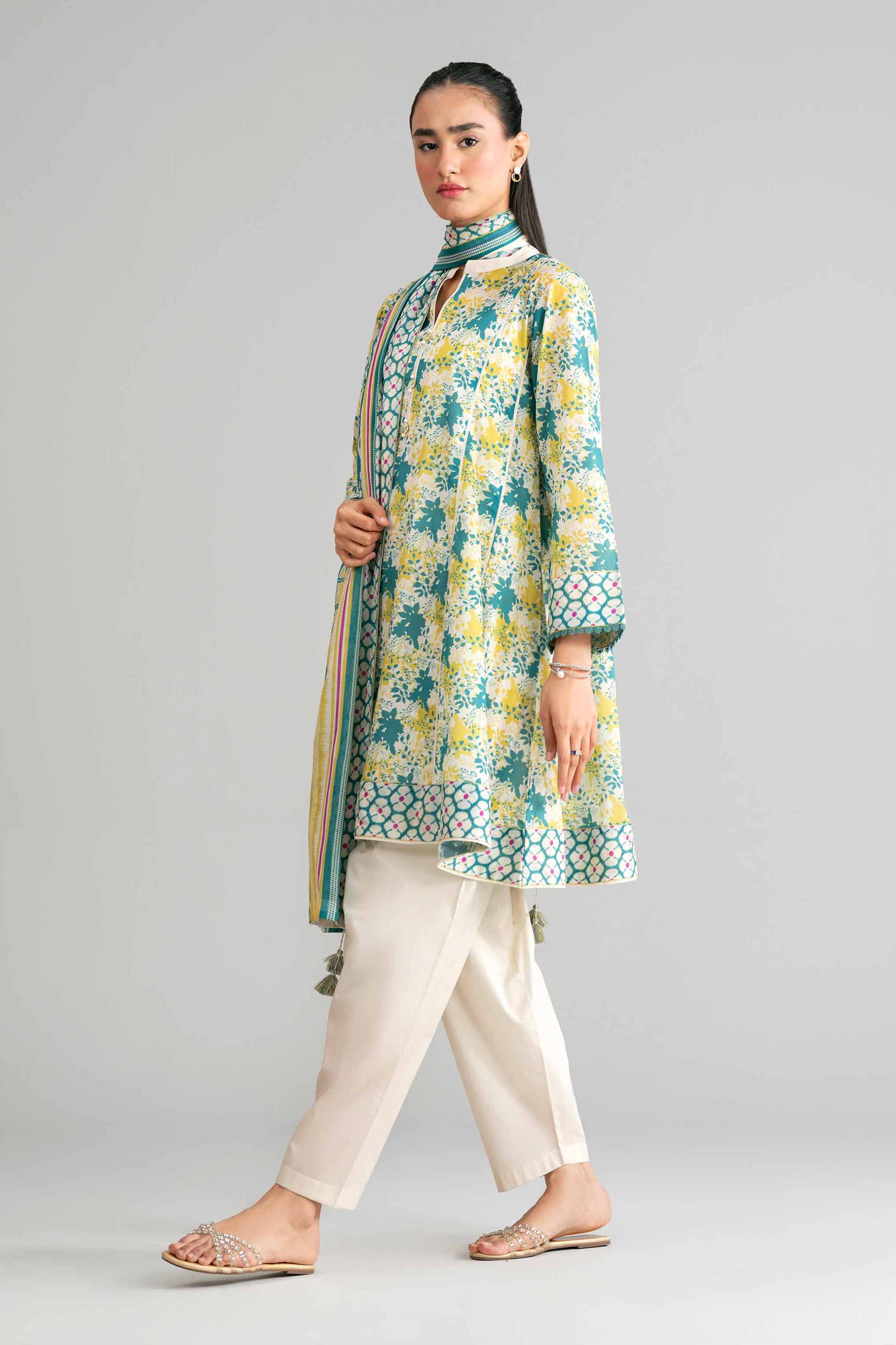 3 Piece - Printed Suit - 42601521 Multi Lawn 3PC Printed Summer
