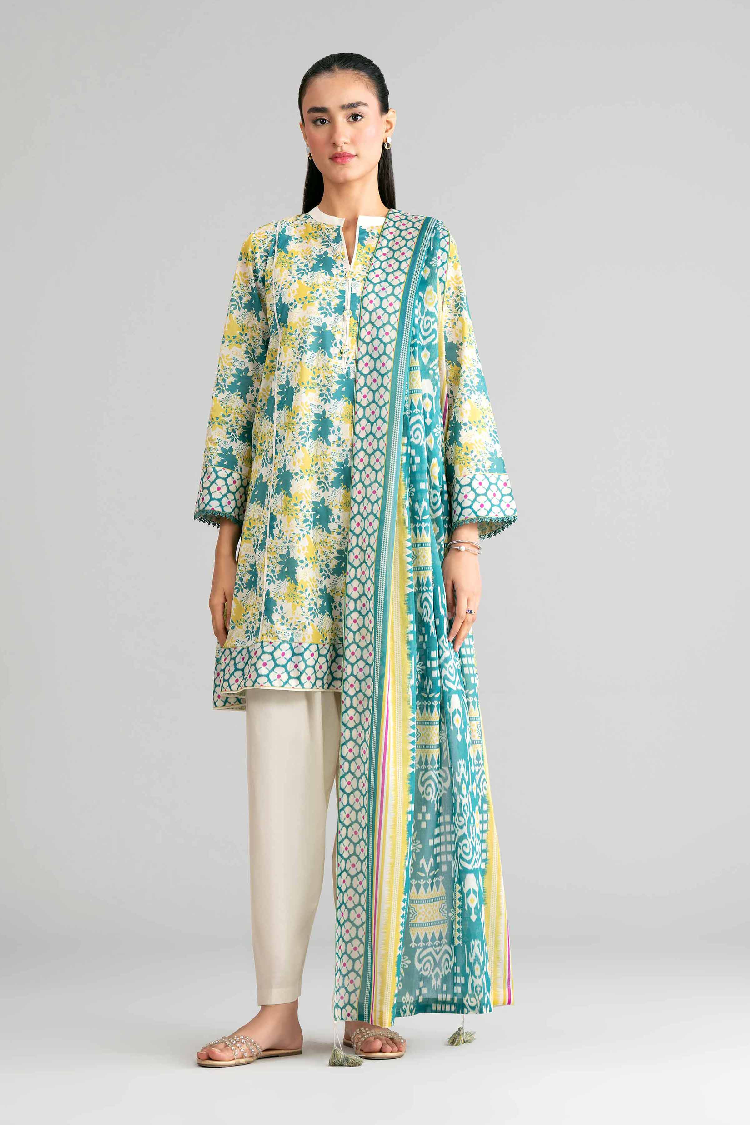 3 Piece - Printed Suit - 42601521 Multi Lawn 3PC Printed Summer
