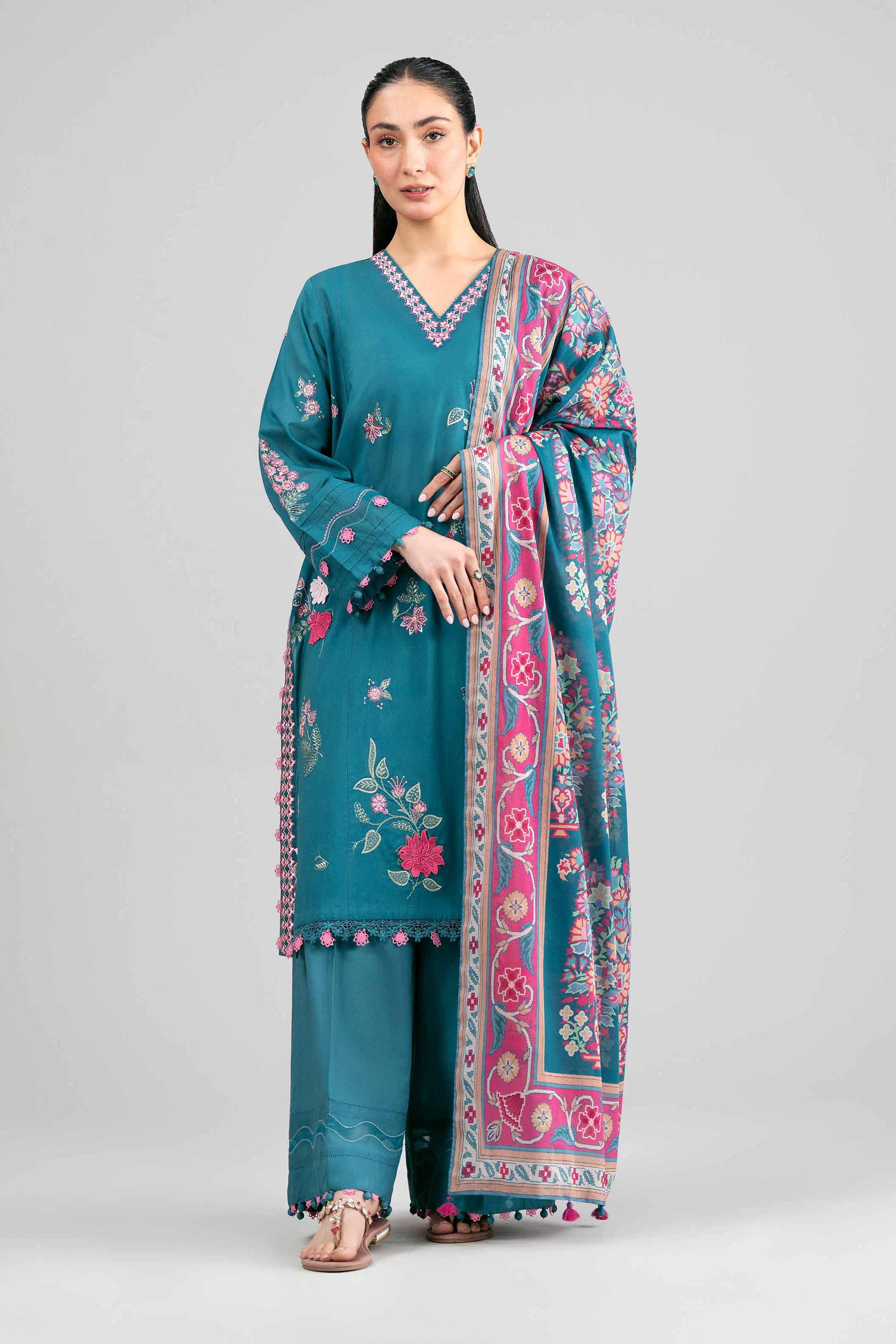 3 Piece - Digital Printed Embroidered Suit - 42601529  Lawn 3PC Embroidered