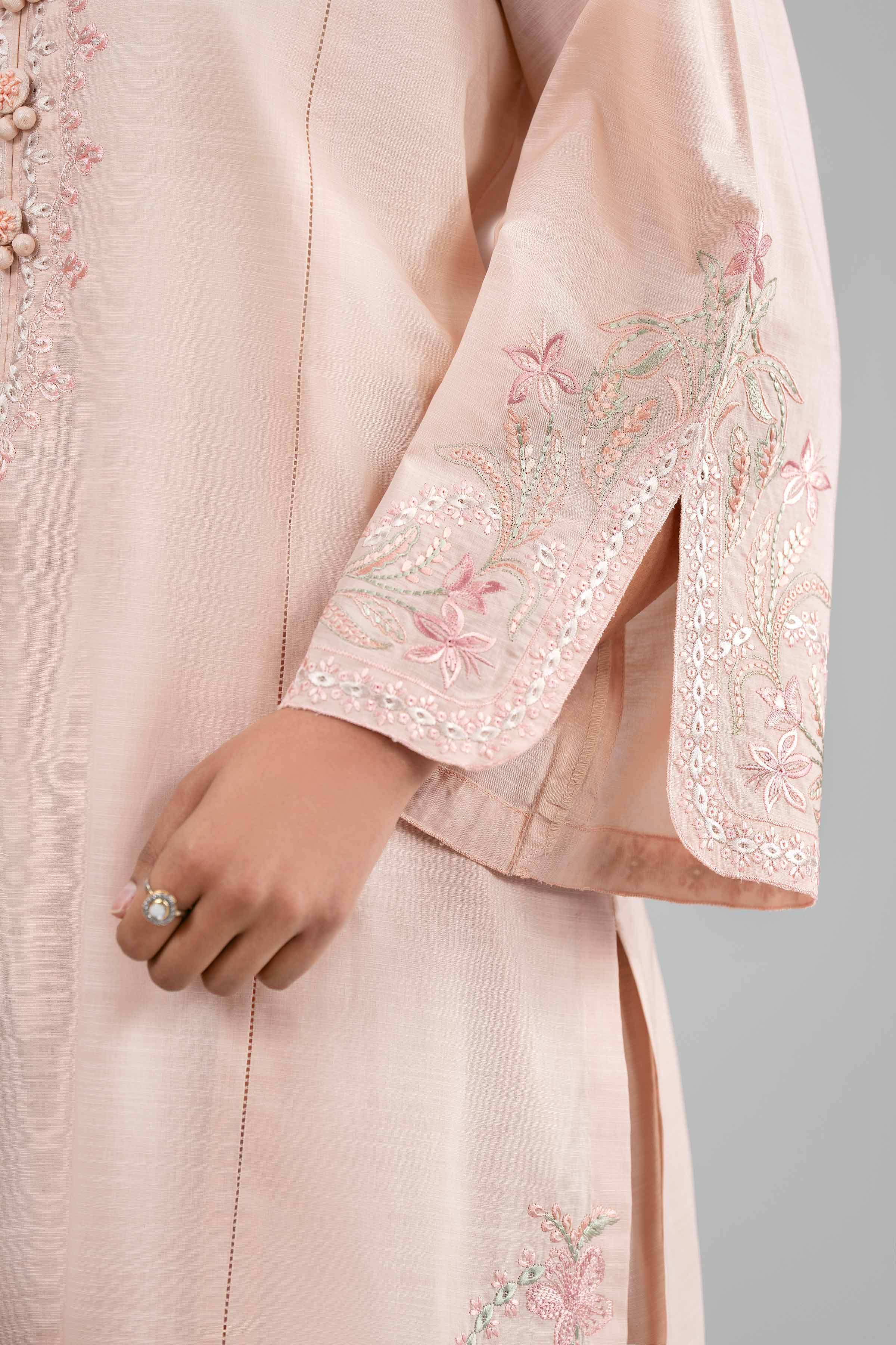 3 Piece - Printed Embroidered Suit - 42601538 Pink Lawn 3PC Embroidered Summer