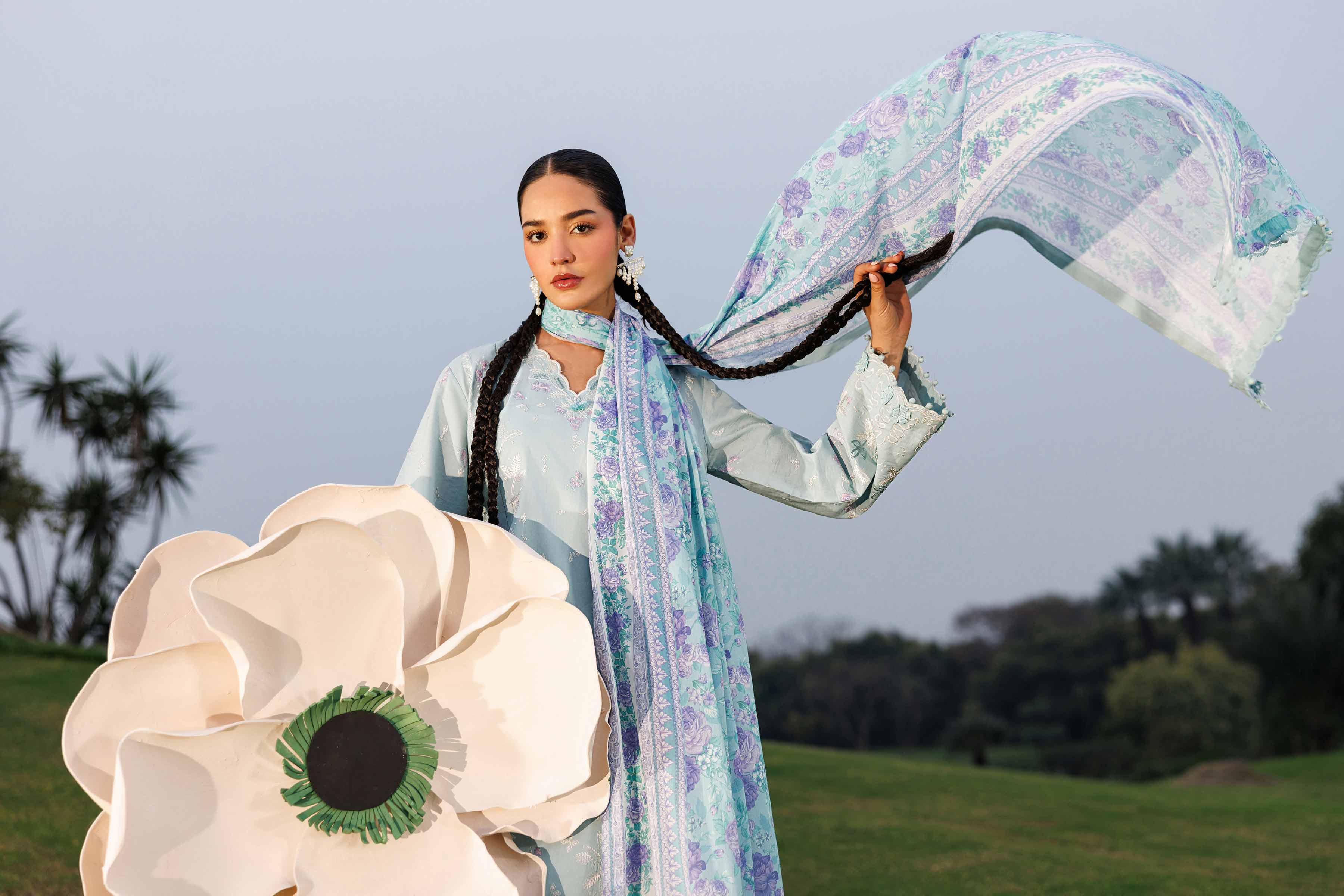 3 Piece - Printed Embroidered Suit - 42601541  Lawn 3PC Embroidered Summer