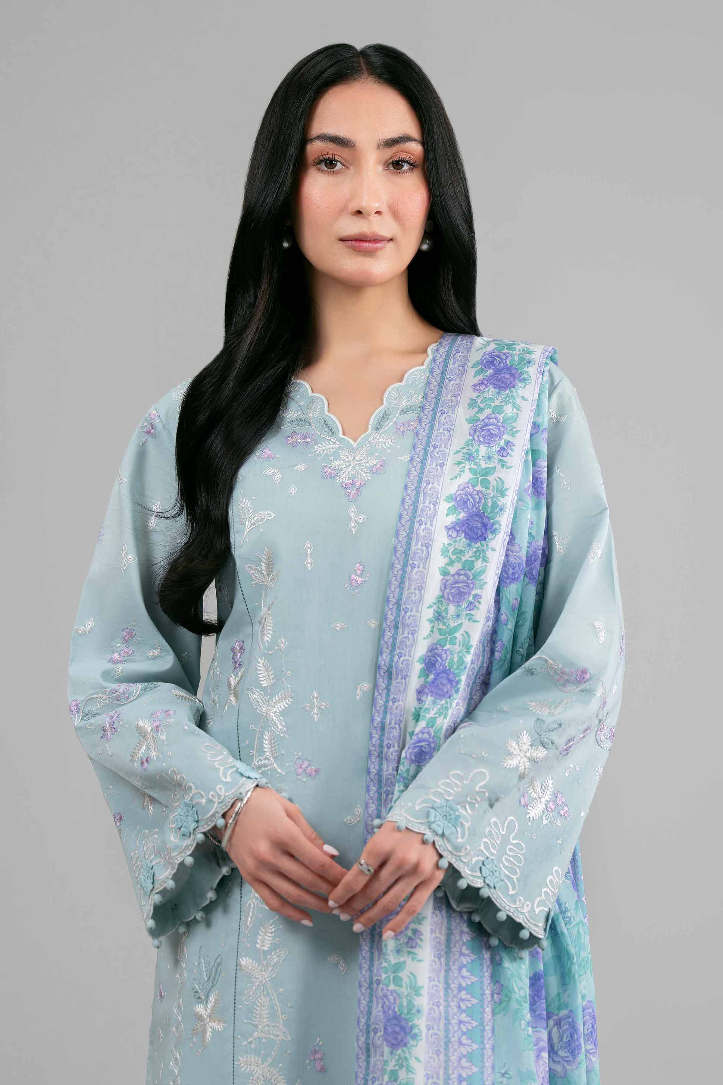 3 Piece - Printed Embroidered Suit - 42601541  Lawn 3PC Embroidered Summer