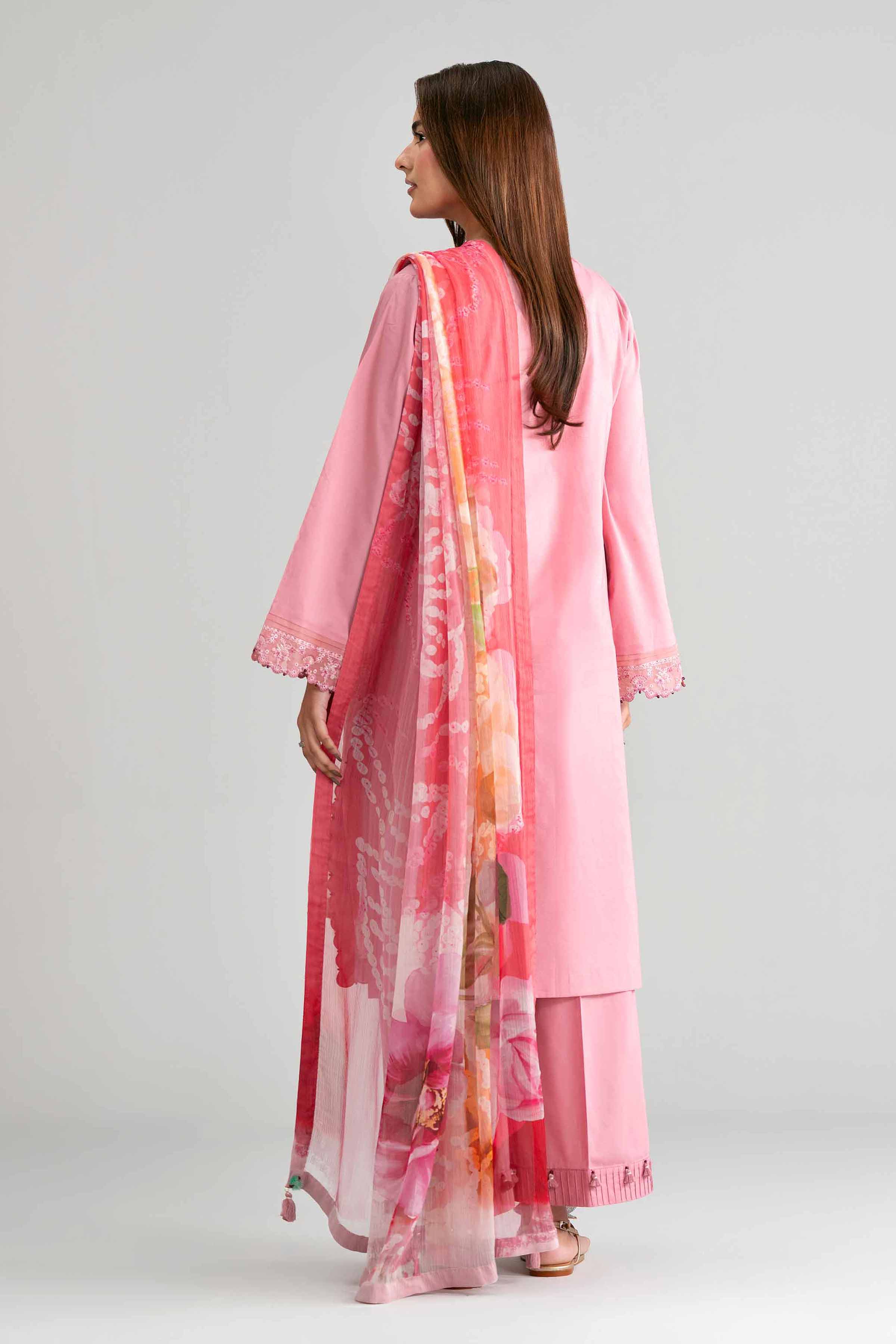 3 Piece - Digital Printed Embroidered Suit - 42601544 Pink Lawn 3PC Embroidered Summer