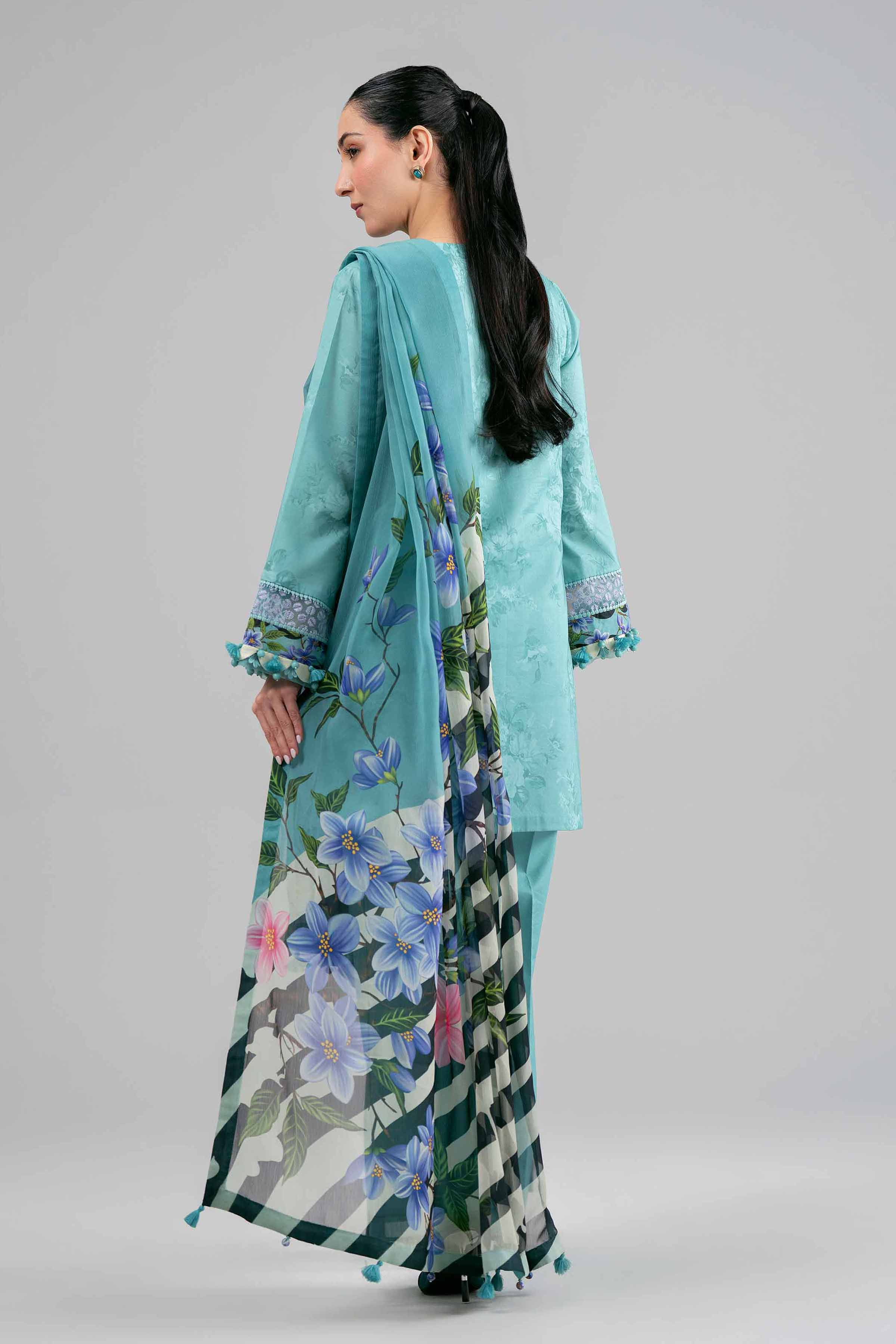 3 Piece - Digital Printed Embroidered Suit - 42601558 Green Lawn 3PC Embroidered Summer