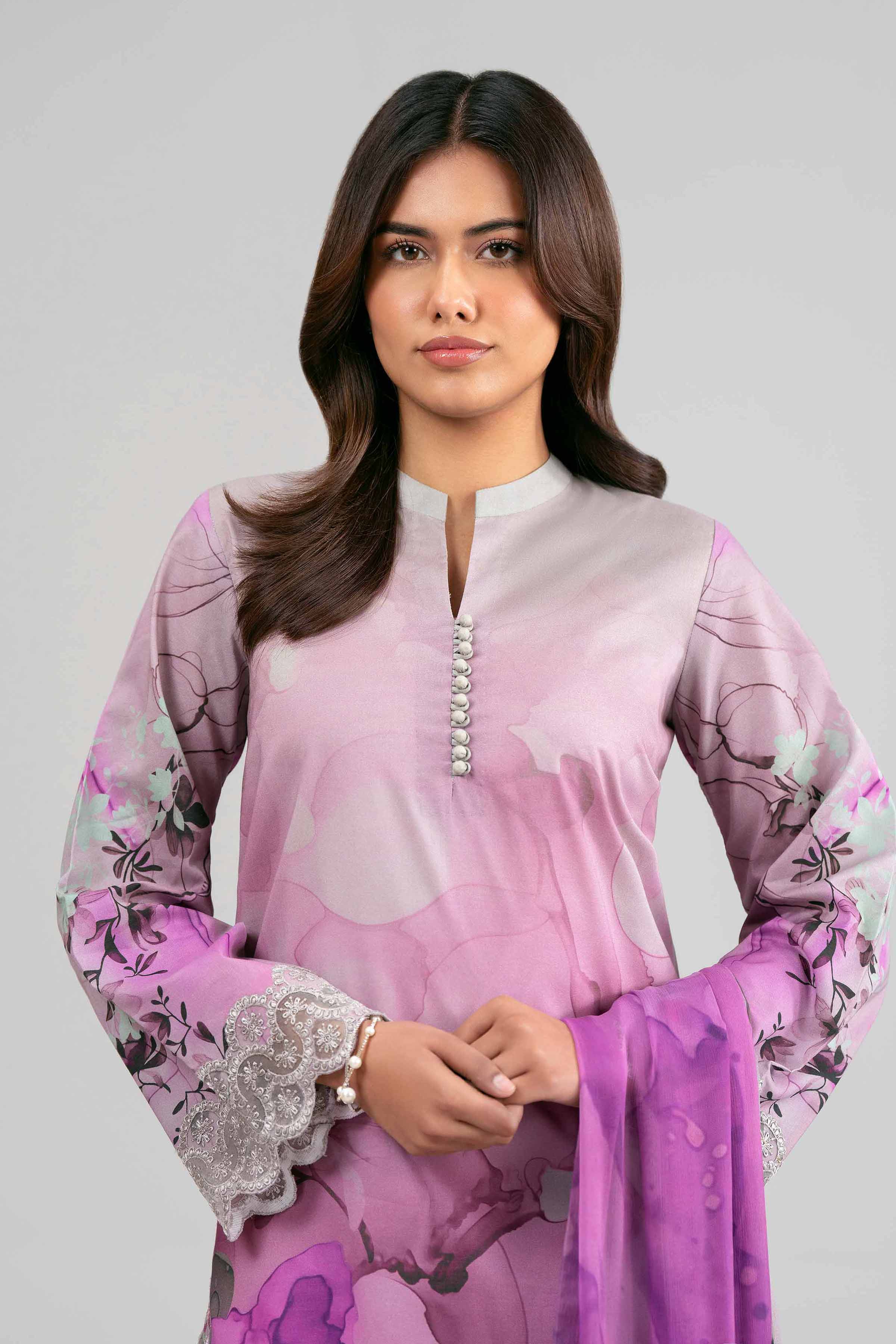 3 Piece - Digital Printed Embroidered Suit - 42601560 Multi Lawn 3PC Embroidered Summer