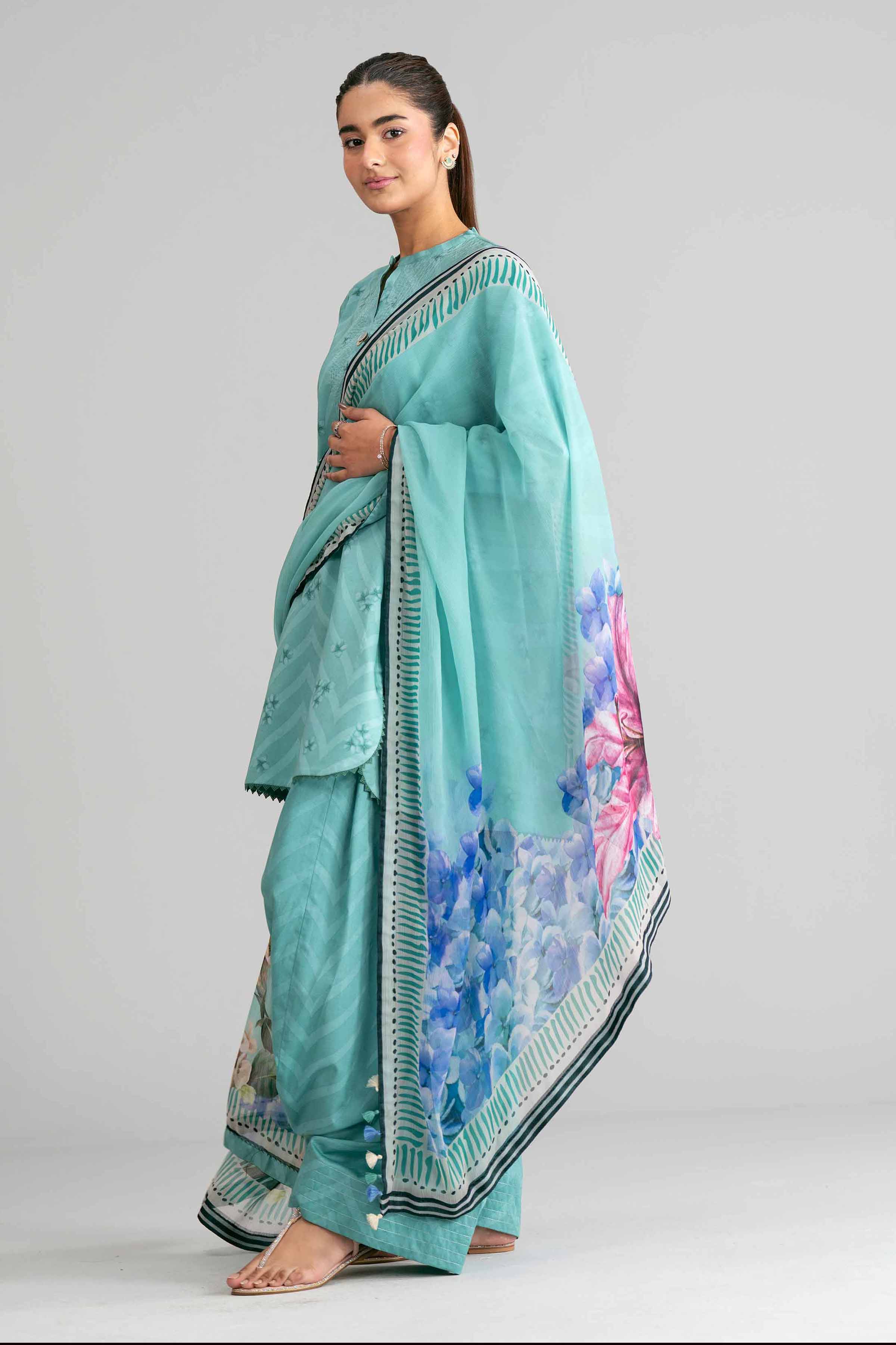 3 Piece - Digital Printed Suit - 42601578 Green Lawn 3PC Printed Summer