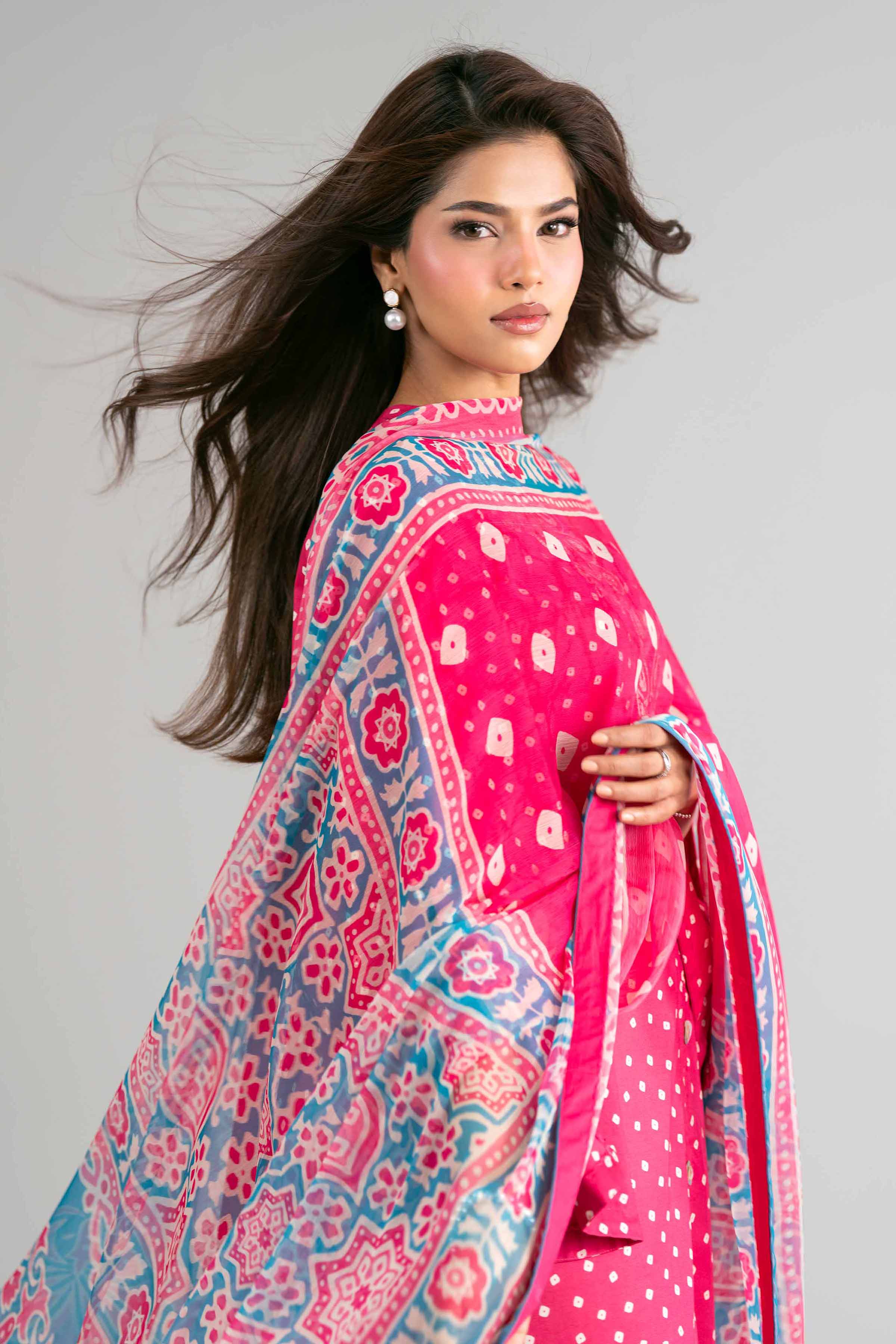 2 Piece - Digital Printed Embroidered Suit - 42601588 Pink Lawn 2PC Embroidered