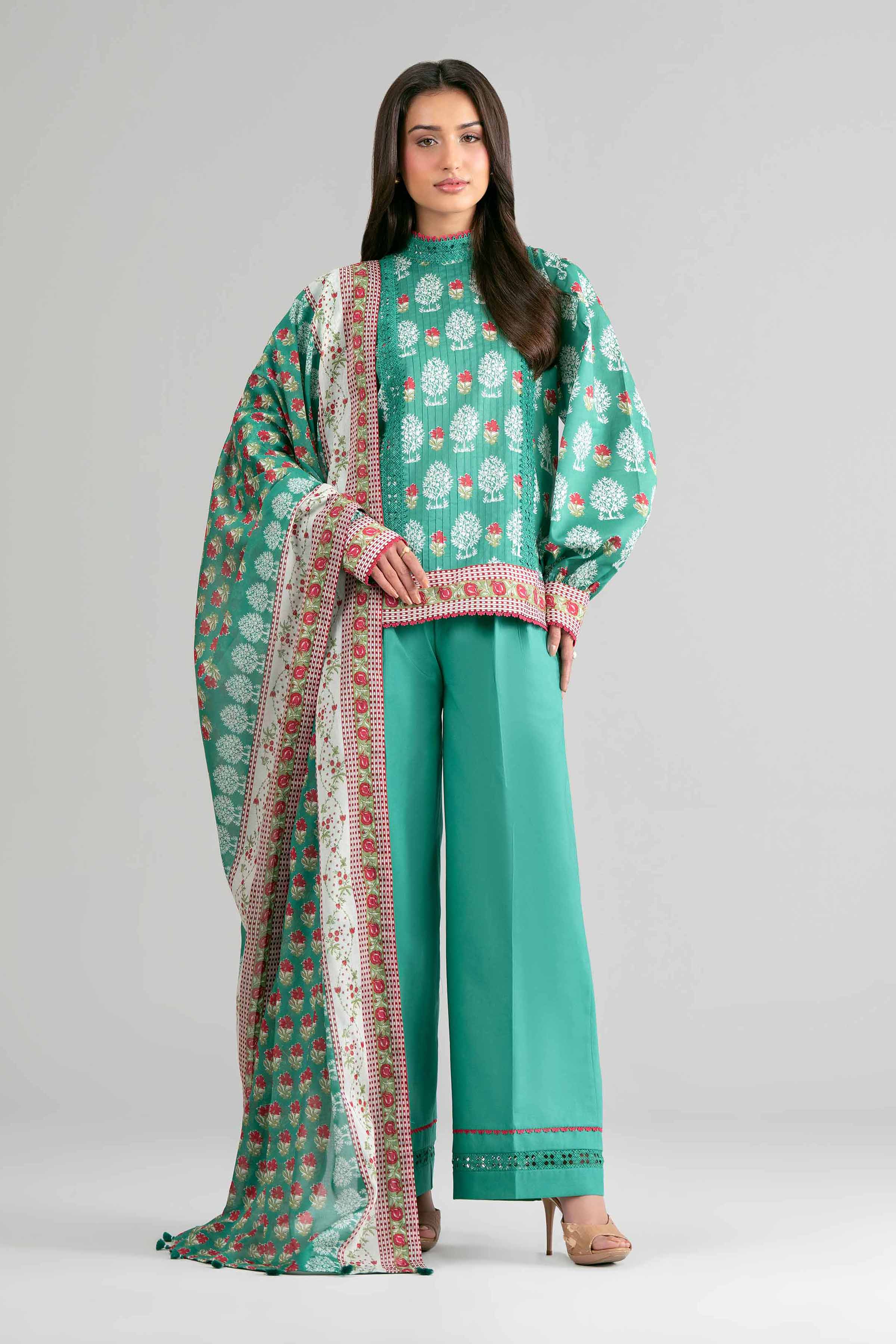 2 Piece - Printed Suit - 42601612 Green Lawn 2PC Printed