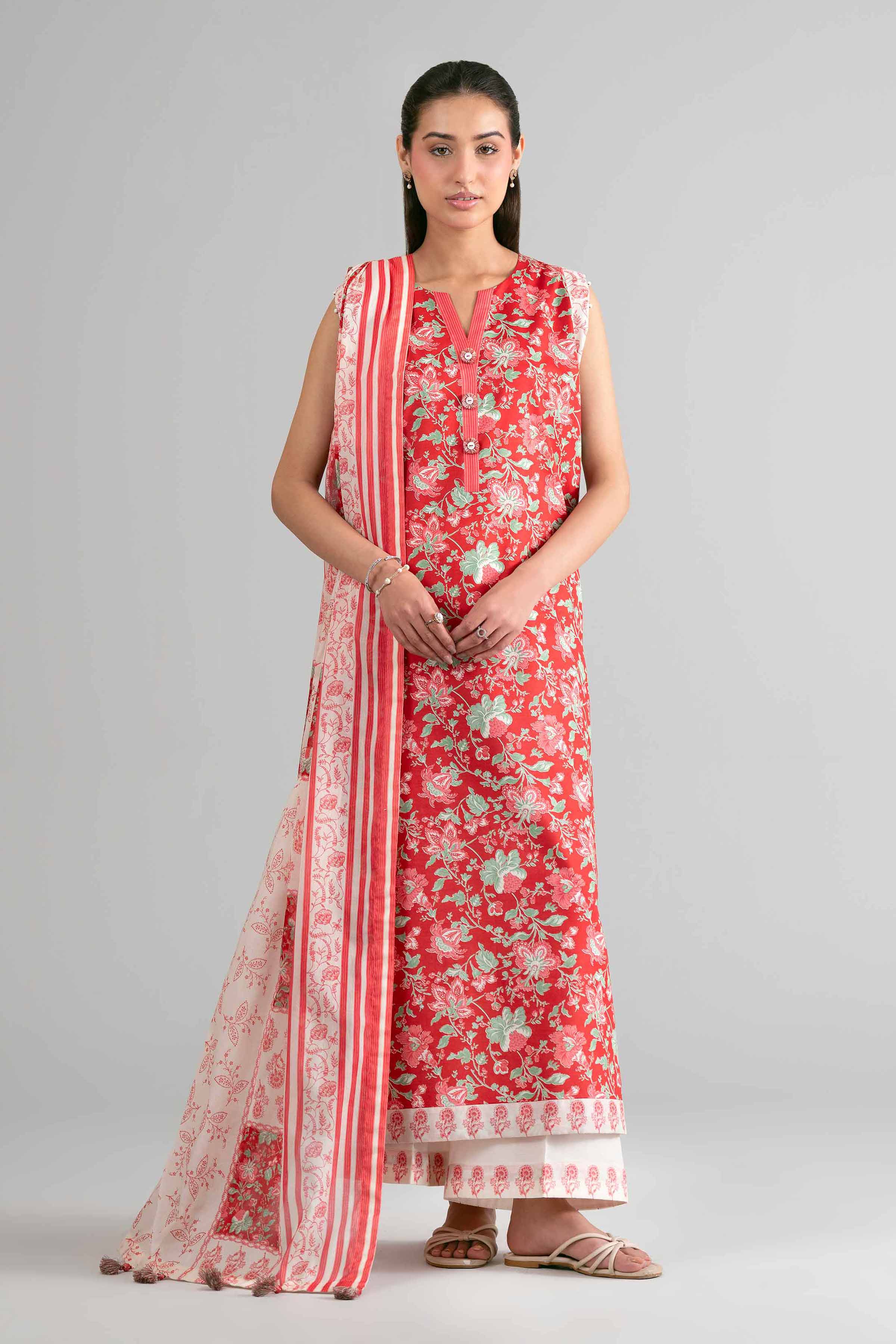 2 Piece - Printed Suit - 42601613 Red Lawn 2PC Printed