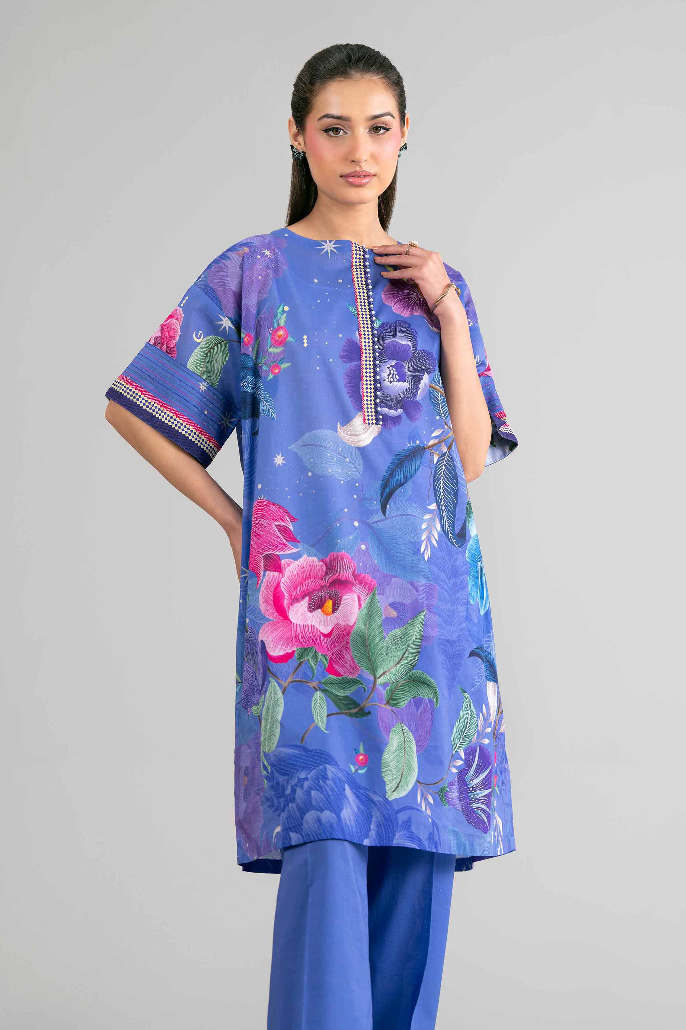 2 Piece - Digital Printed Suit - 42601614 Blue Lawn 2PC Printed