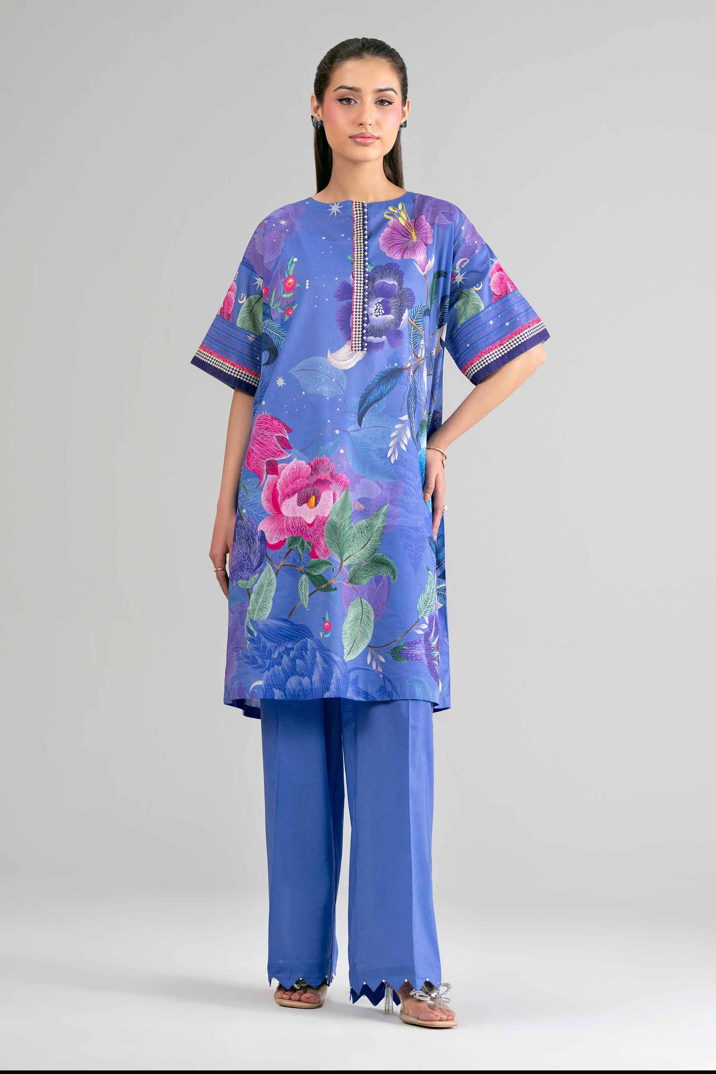 2 Piece - Digital Printed Suit - 42601614 Blue Lawn 2PC Printed