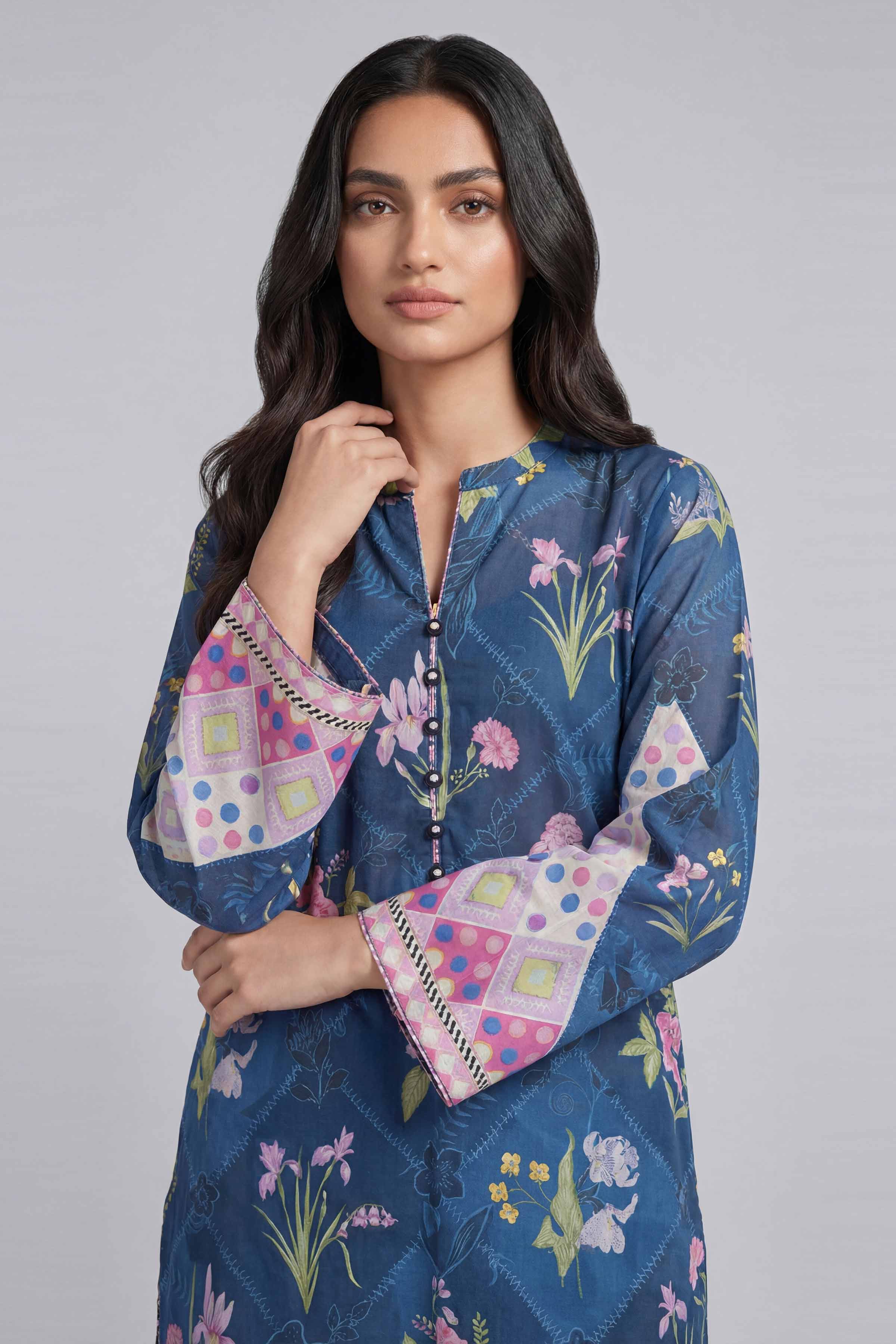 2 Piece - Digital Printed Suit - 42601617 Blue Lawn 2PC Printed
