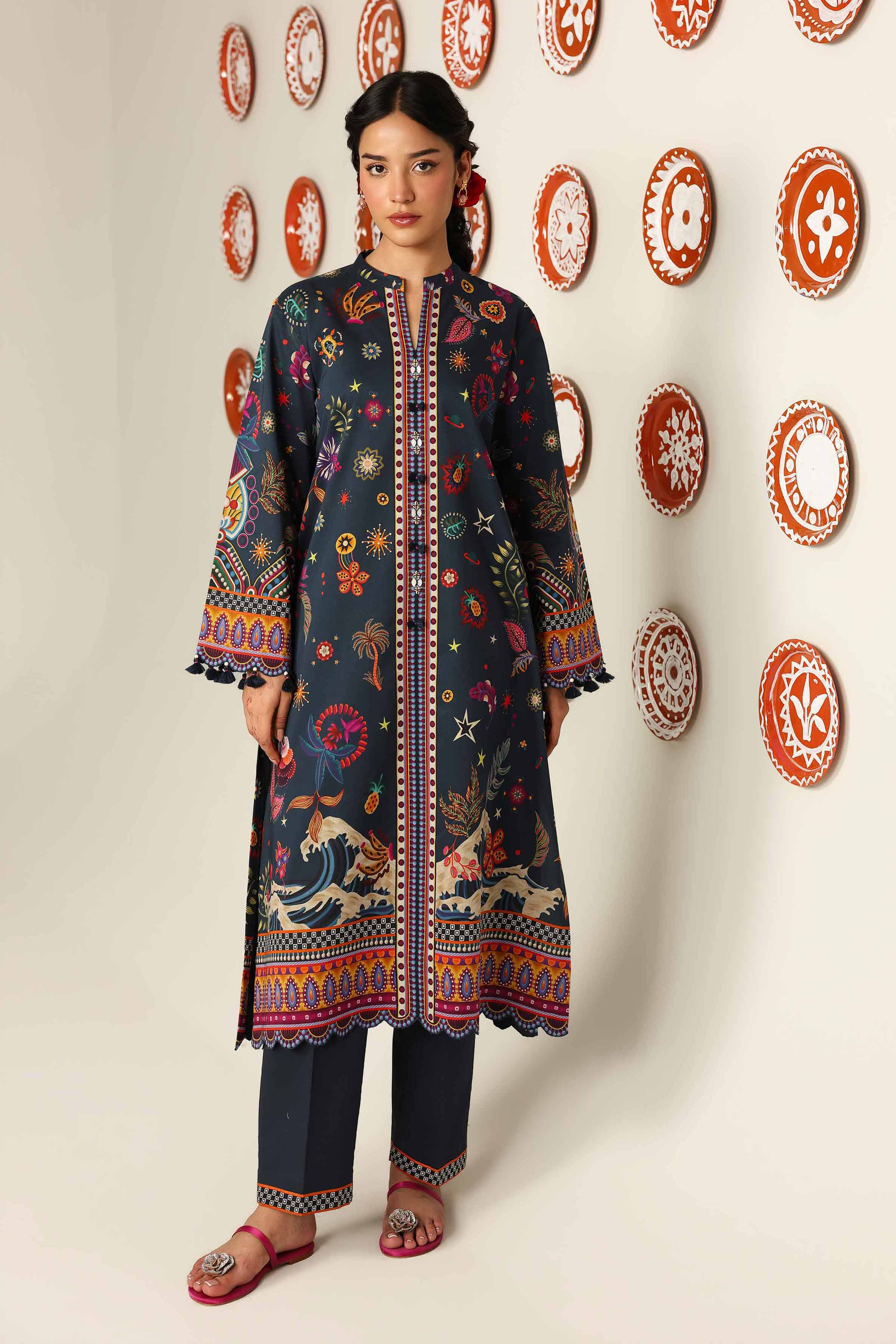 2 Piece - Digital Printed Suit - 42601618 Blue Lawn 2PC Printed