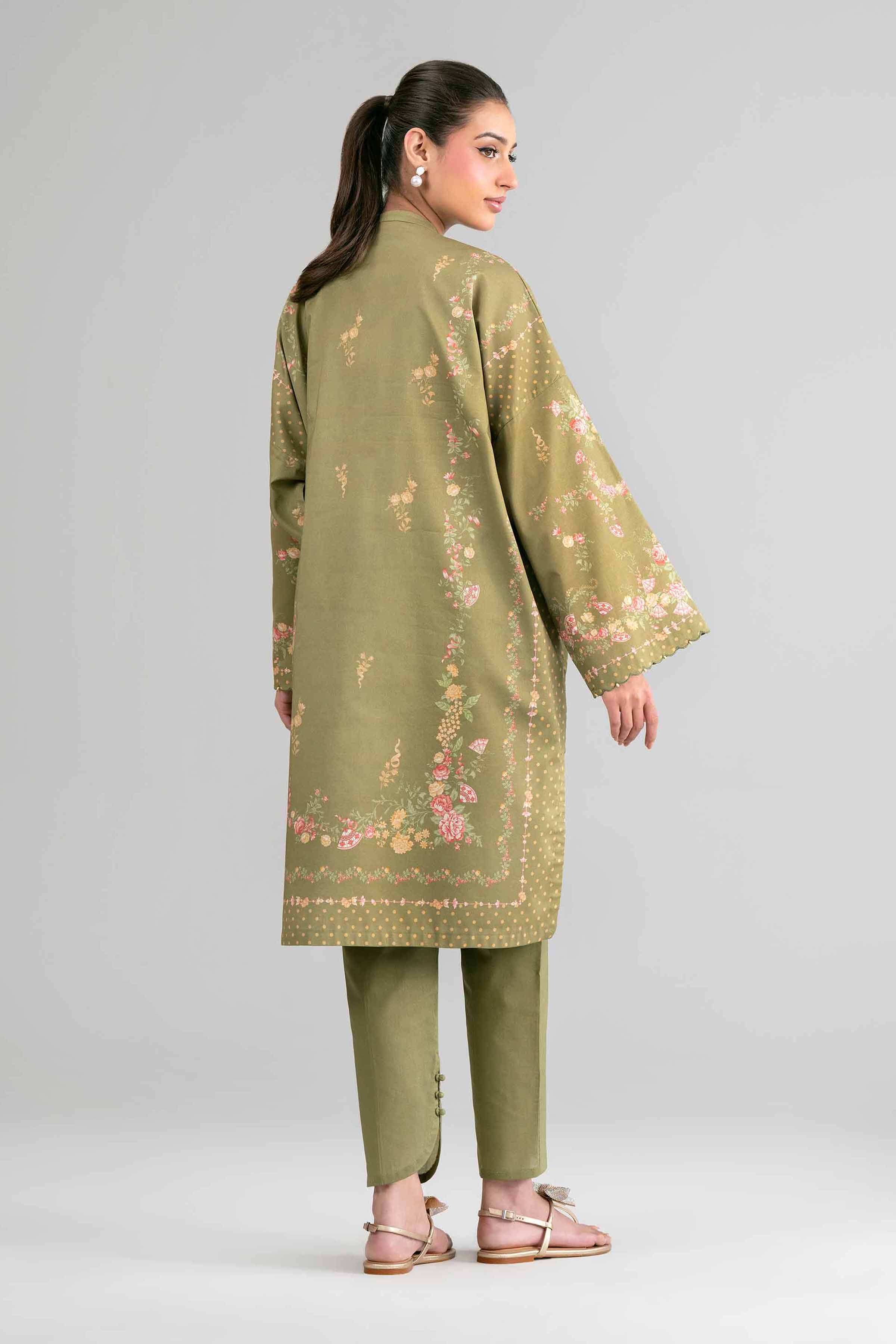 2 Piece - Digital Printed Suit - 42601622 Olive Lawn 2PC Printed