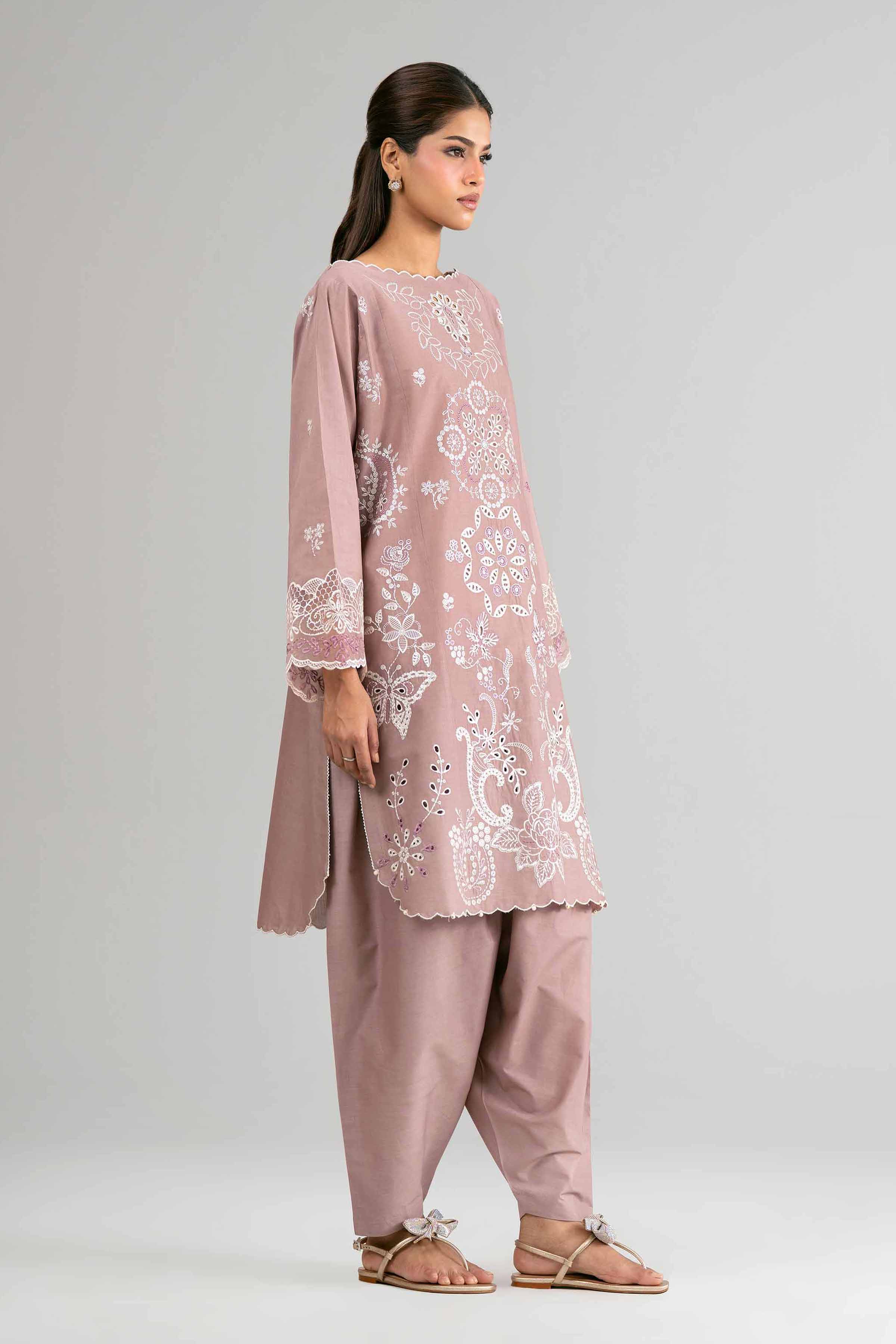 2 Piece - Embroidered Suit - 42601626 Purple Lawn 2PC Embroidered