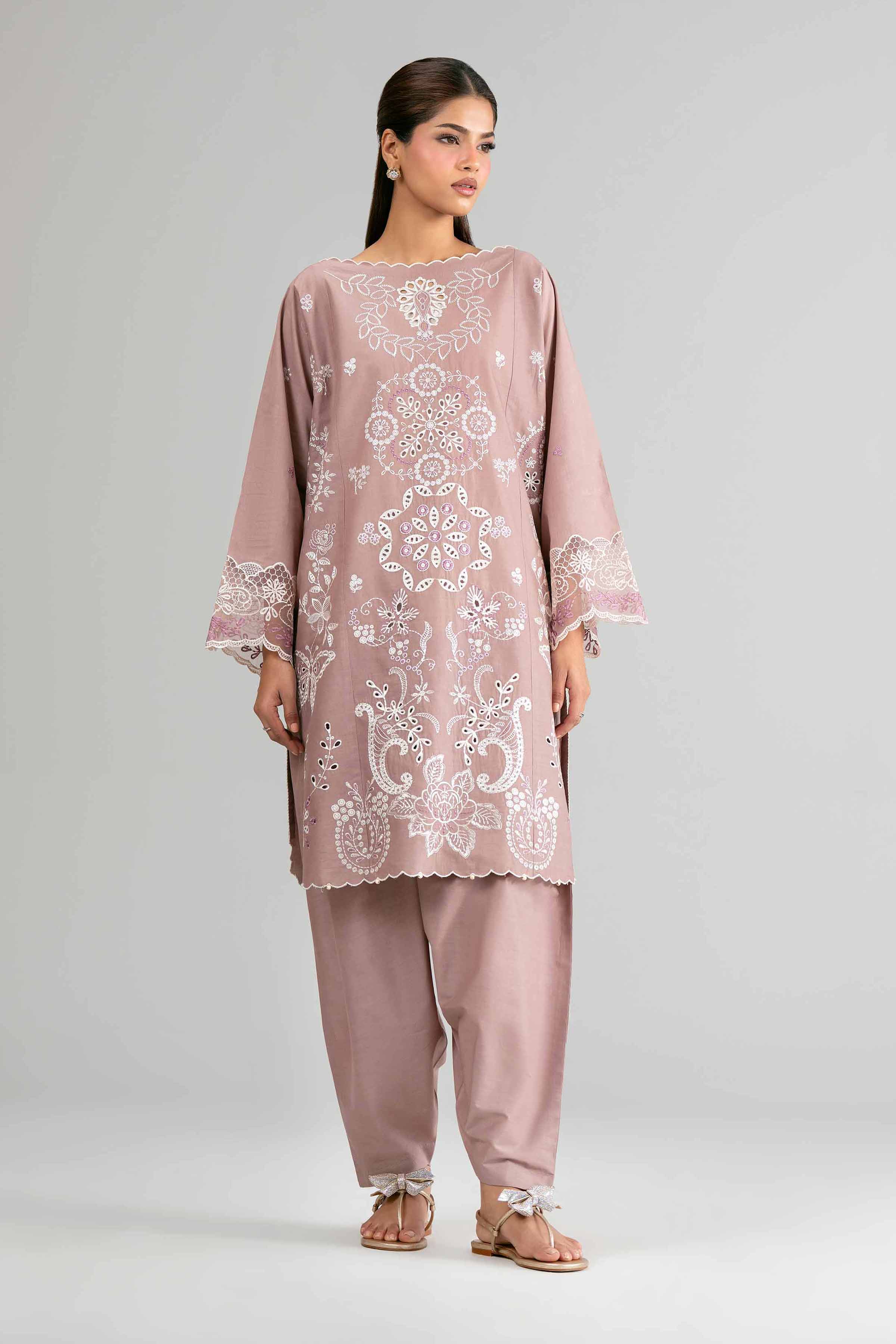 2 Piece - Embroidered Suit - 42601626 Purple Lawn 2PC Embroidered