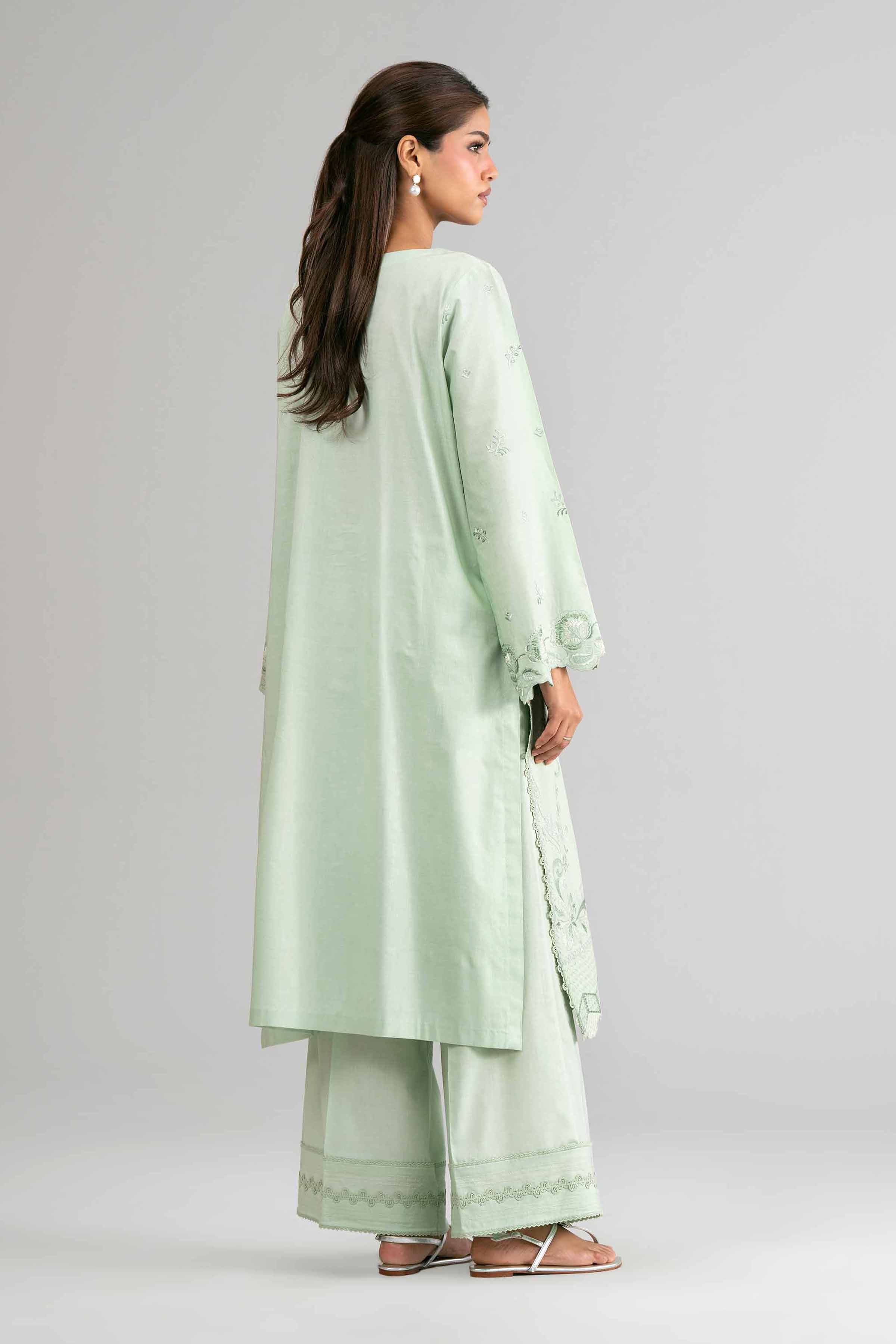2 Piece - Embroidered Suit - 42601629 Green Lawn 2PC Embroidered