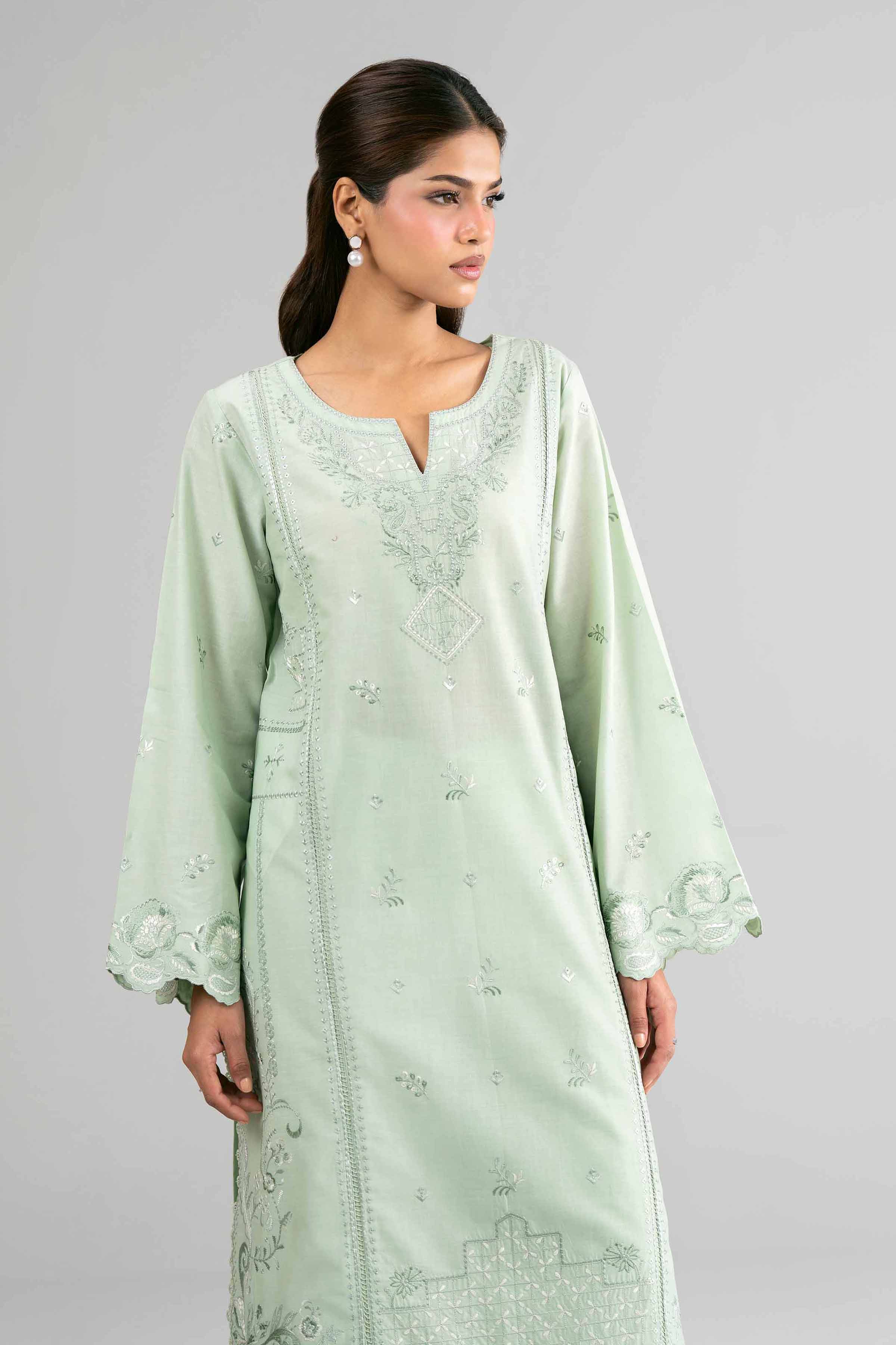 2 Piece - Embroidered Suit - 42601629 Green Lawn 2PC Embroidered