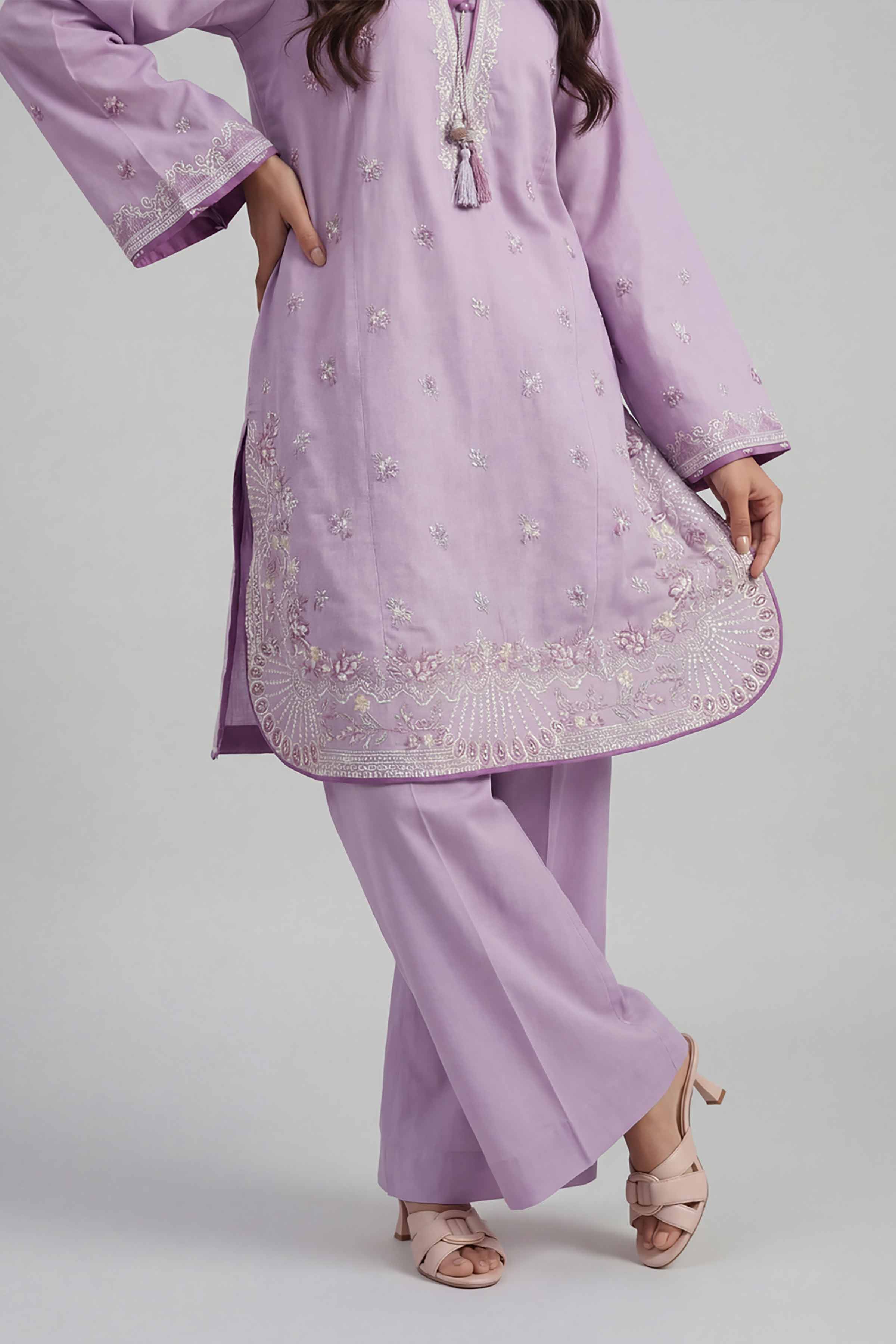 2 Piece - Embroidered Suit - 42601630 Purple Lawn 2PC Embroidered