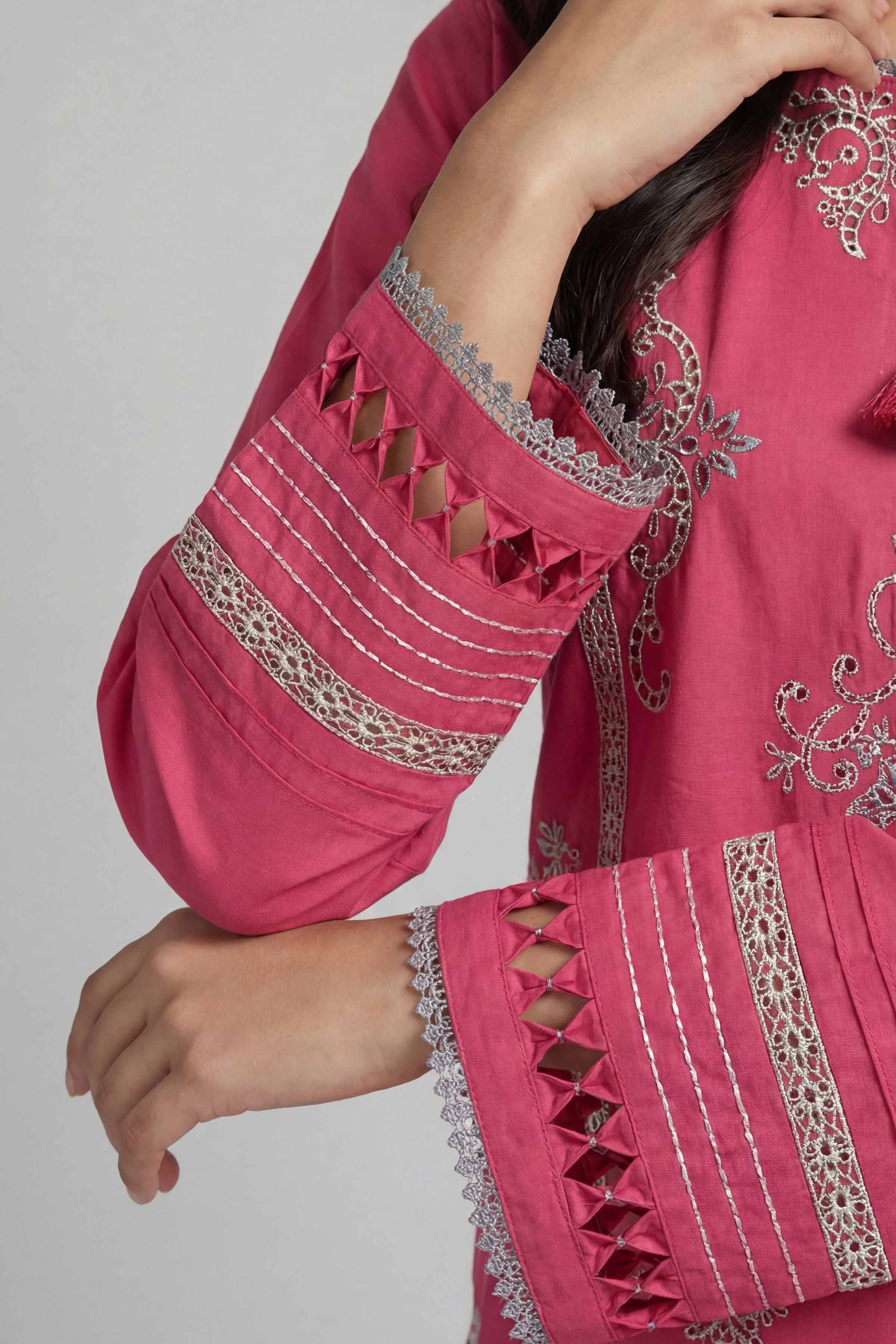2 Piece - Embroidered Suit - 42601631 Pink Lawn 2PC Embroidered