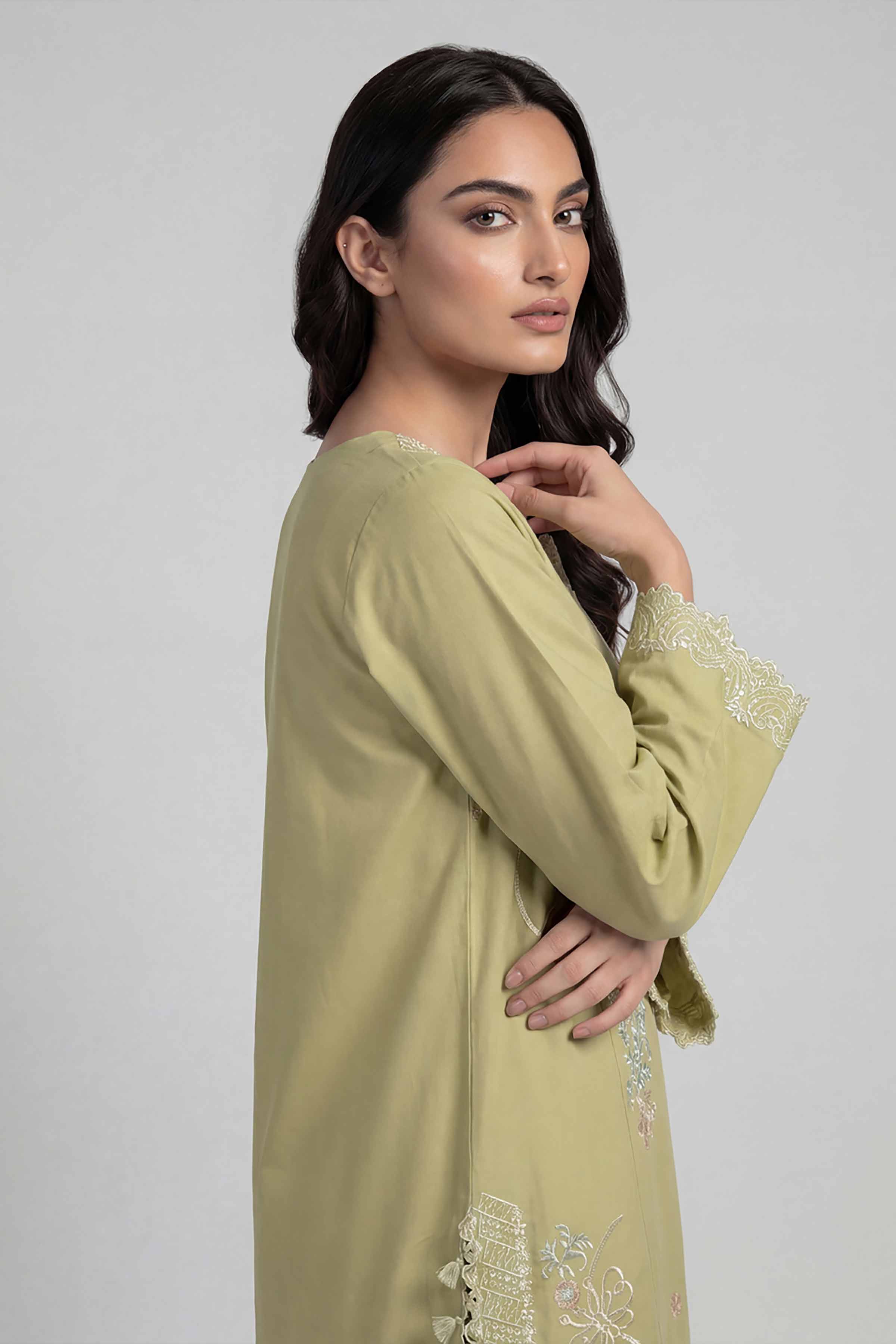 2 Piece - Embroidered Suit - 42601632 Green Lawn 2PC Embroidered