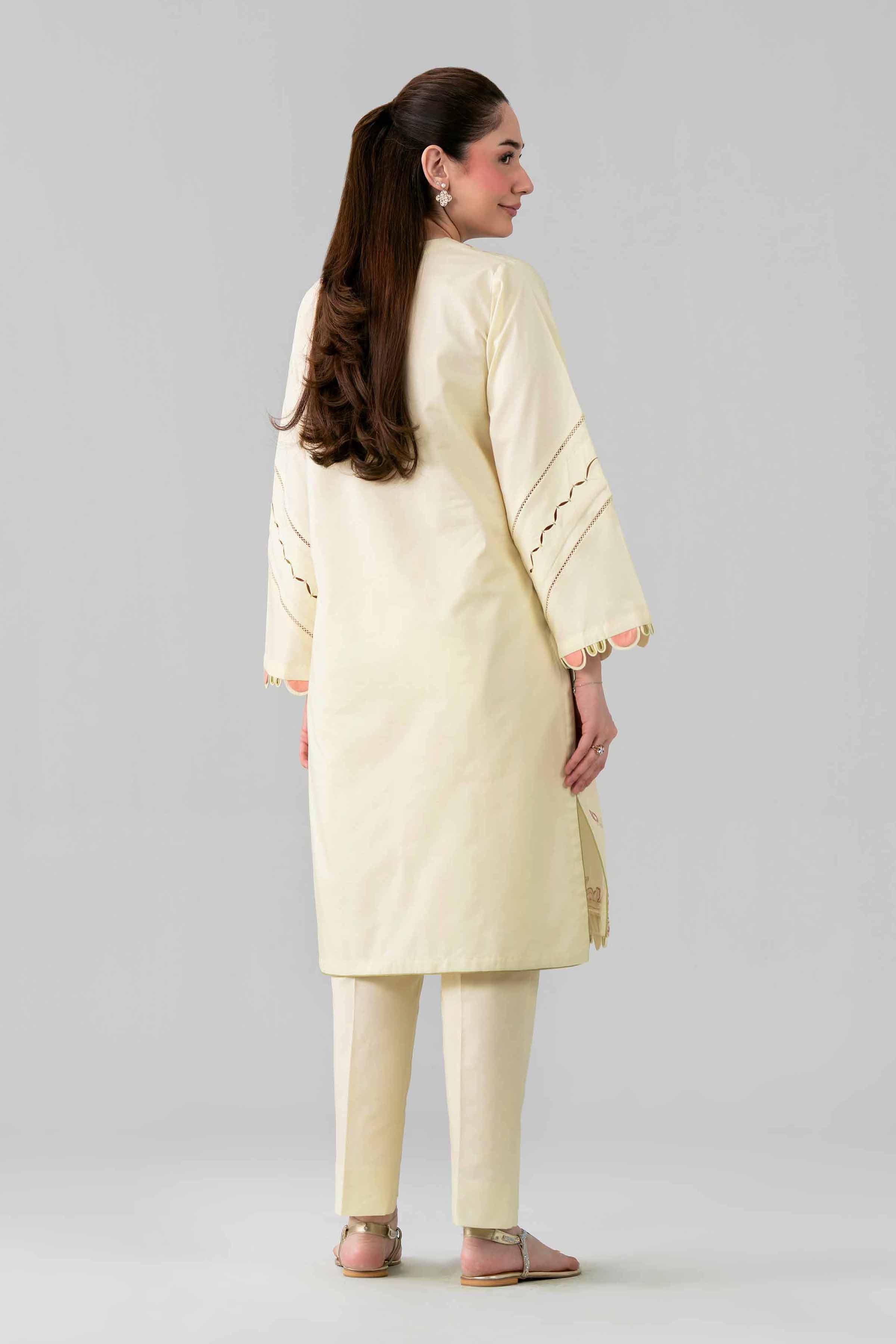 2 Piece - Embroidered Suit - 42601640 Nishat UAE Yellow Lawn 2PC Embroidered