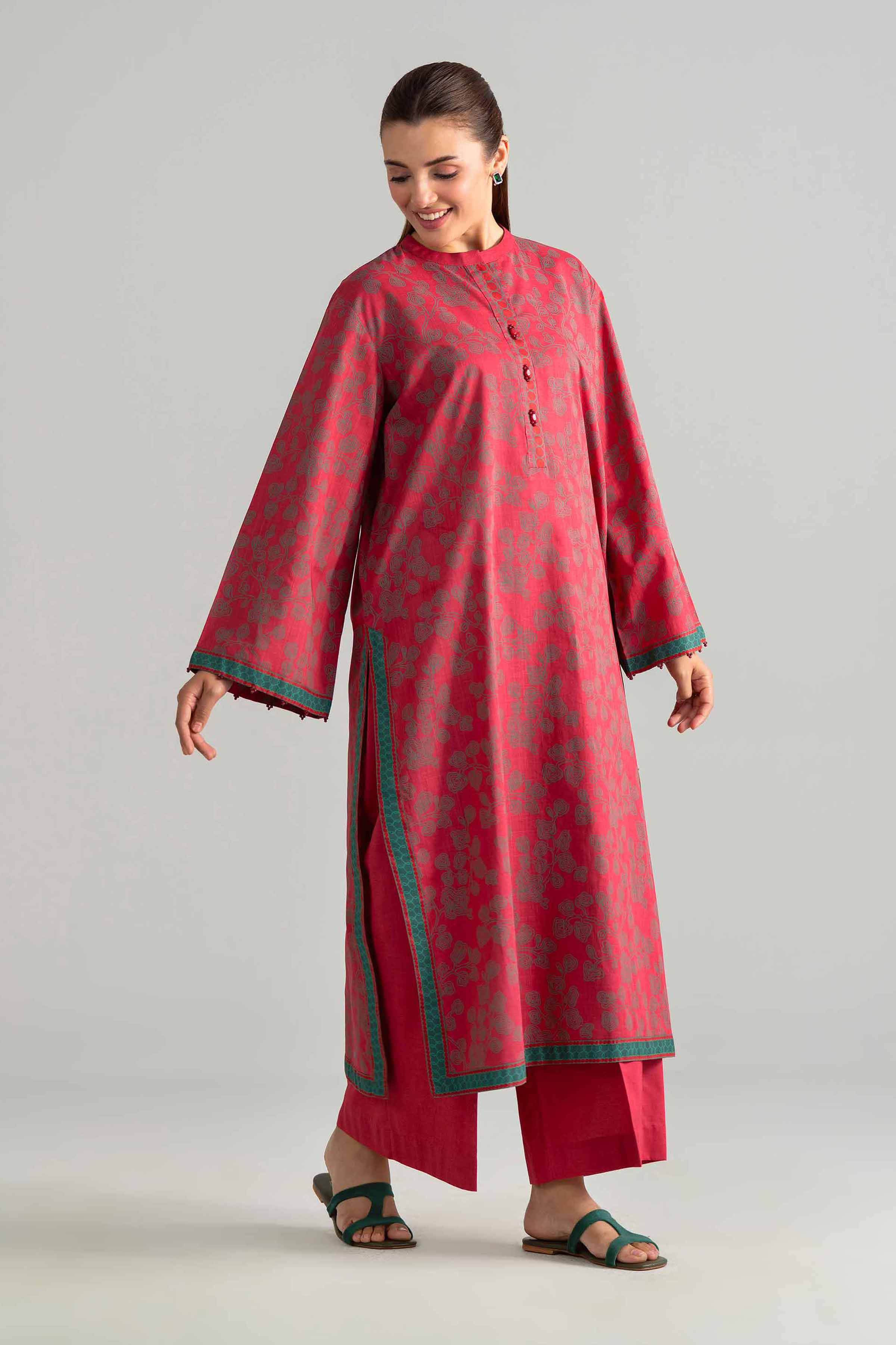 2 Piece - Printed Suit - 42601644 Red Lawn 2PC Printed