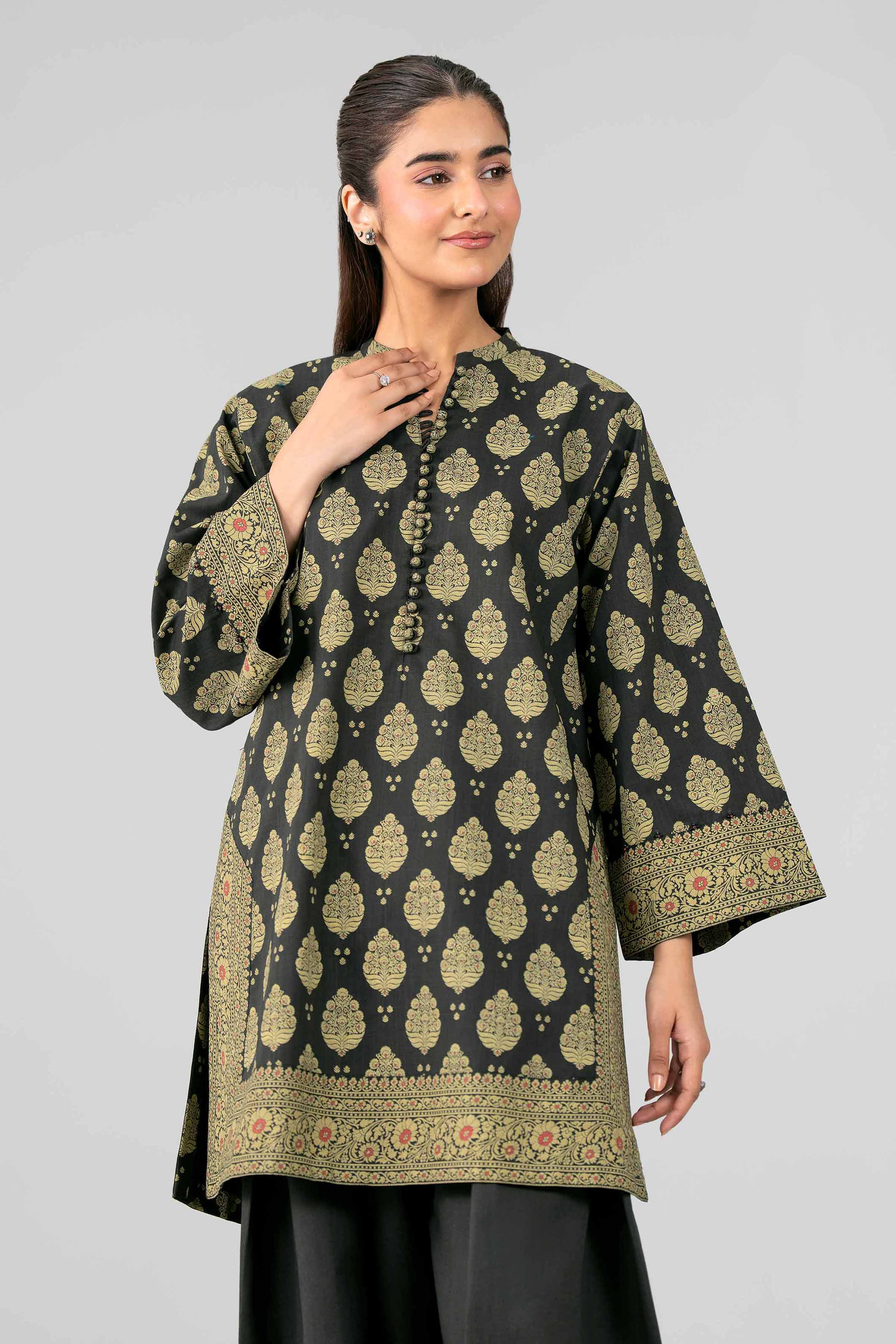 2 Piece - Printed Suit - 42601645 Black Lawn 2PC Printed