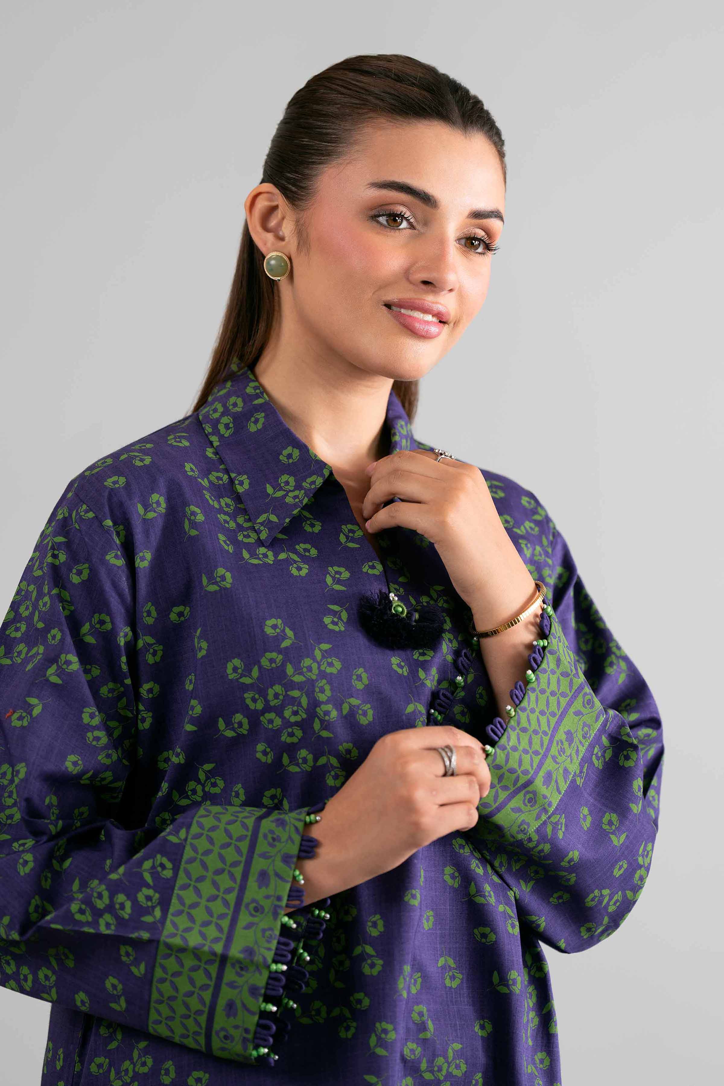 2 Piece - Printed Suit - 42601646 Purple Lawn 2PC Printed