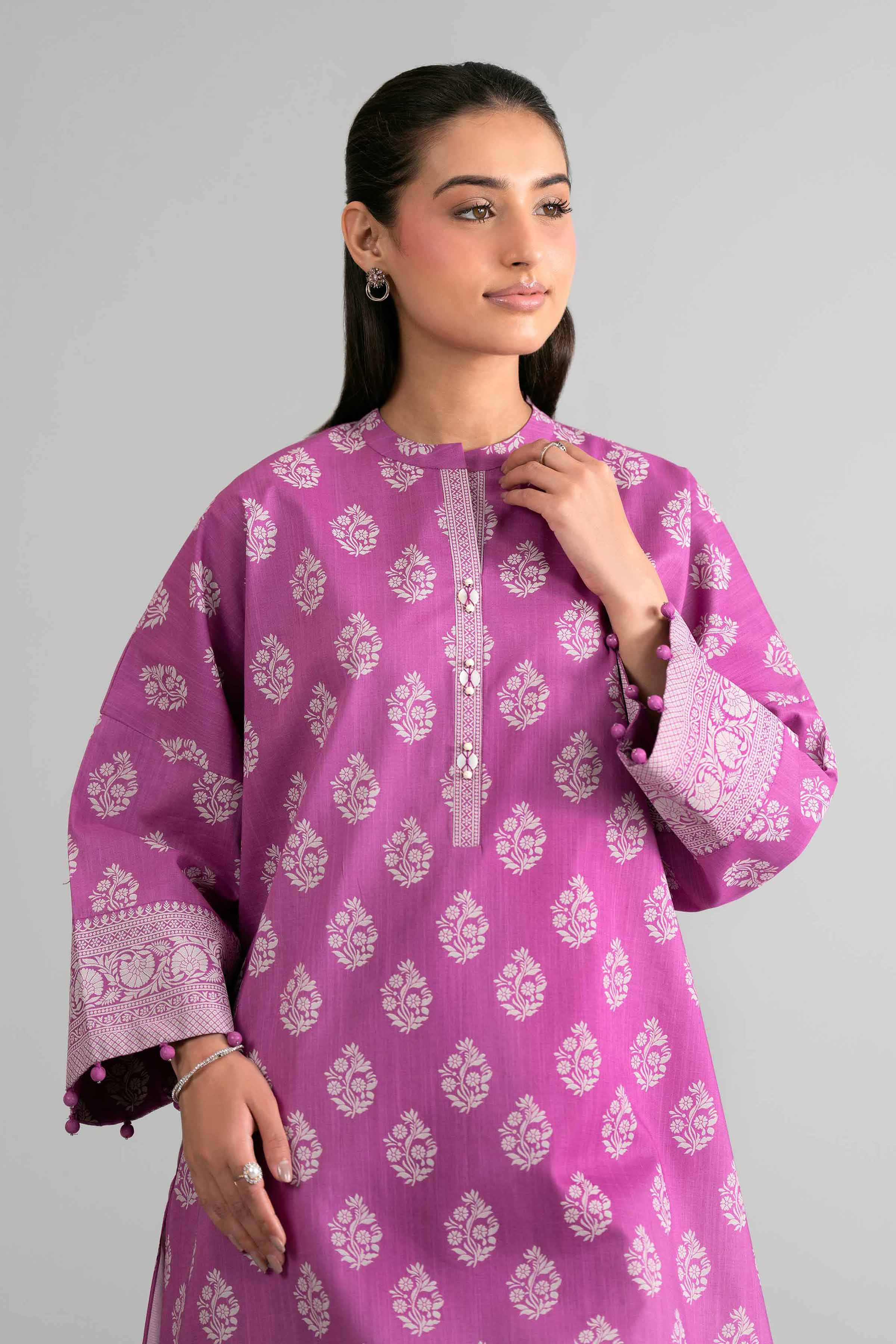 2 Piece - Printed Suit - 42601651 Purple Lawn 2PC Printed