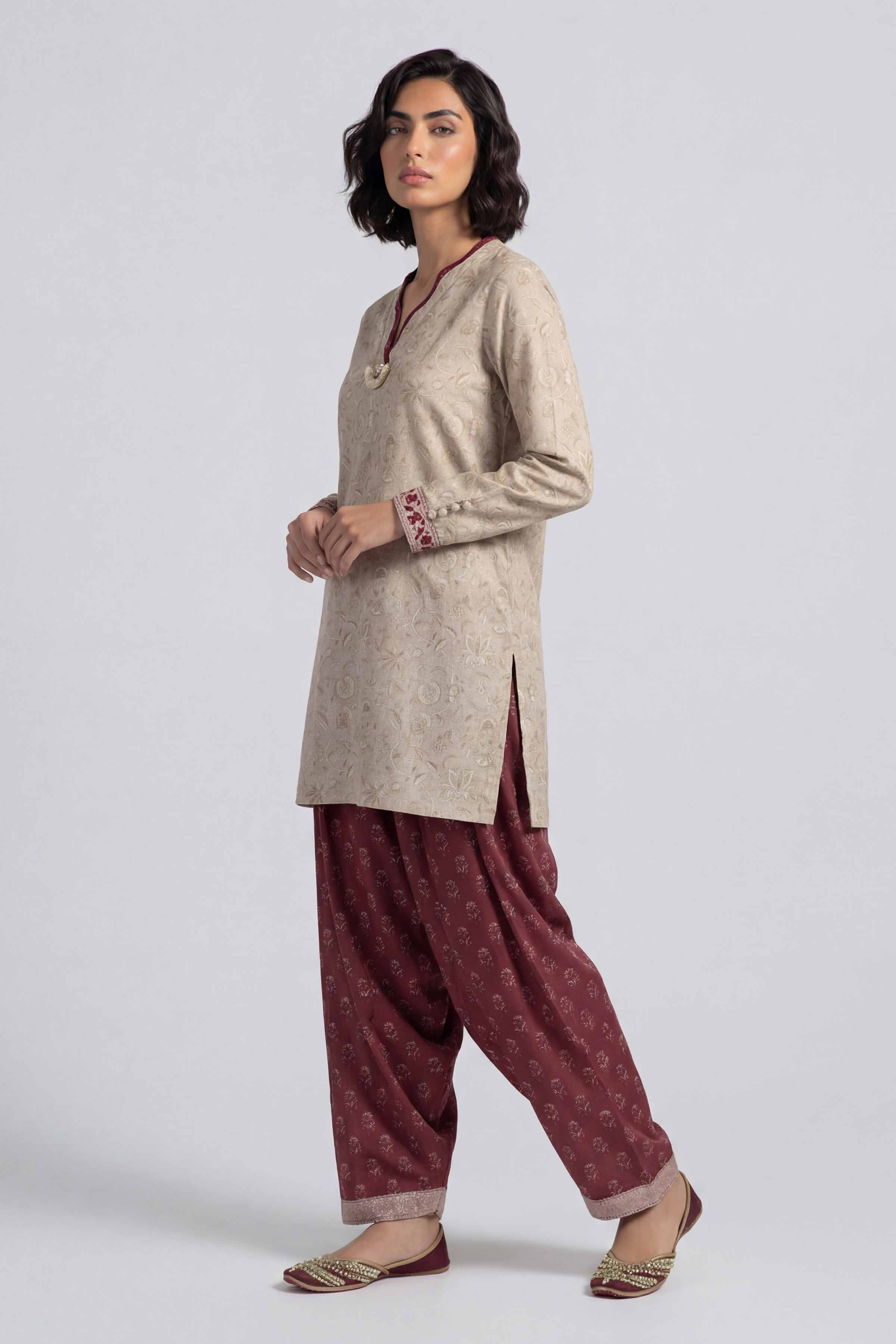 2 Piece - Printed Suit - 42601676 Beige Lawn 2PC Printed