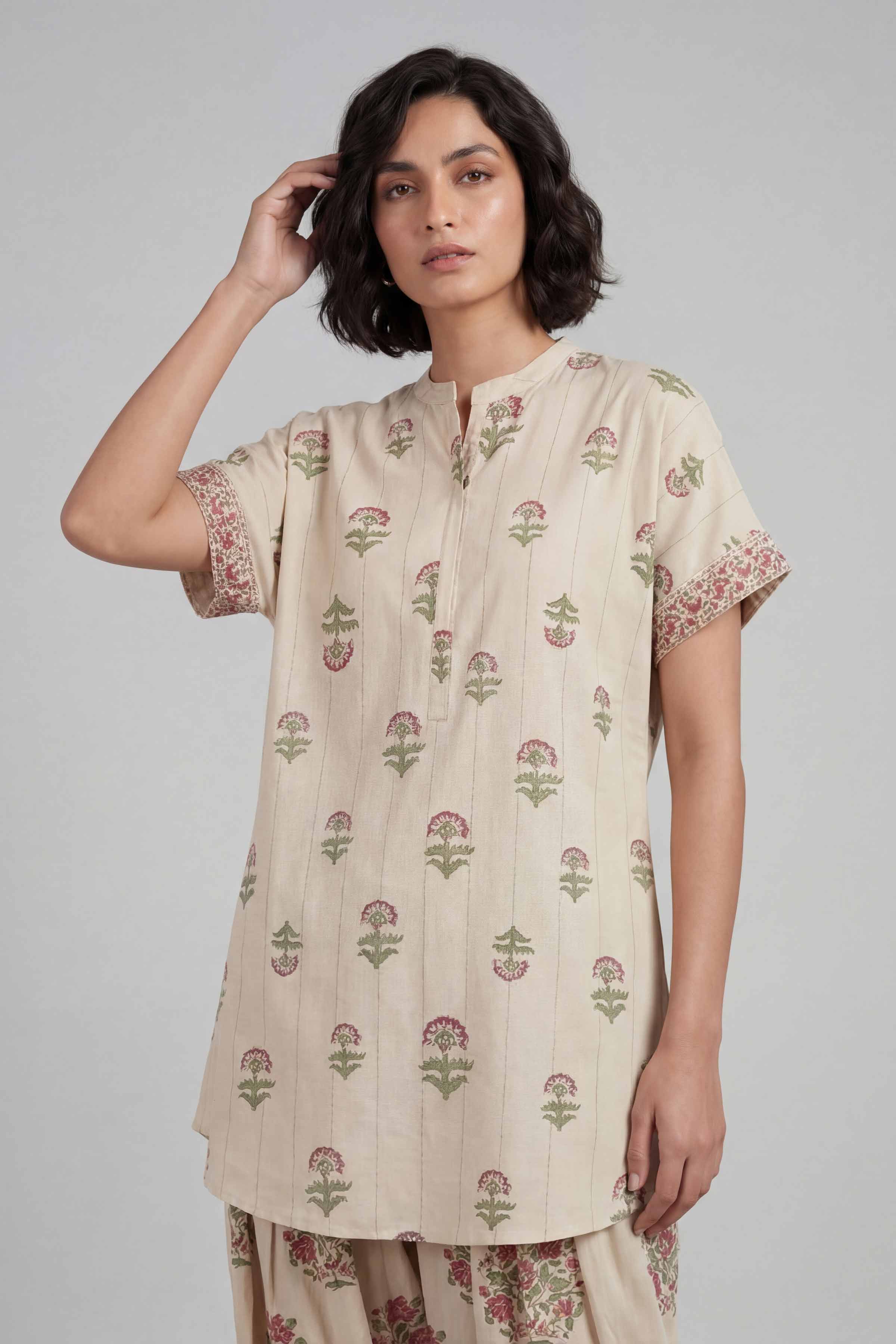 2 Piece - Printed Suit - 42601677 Beige Lawn 2PC Printed