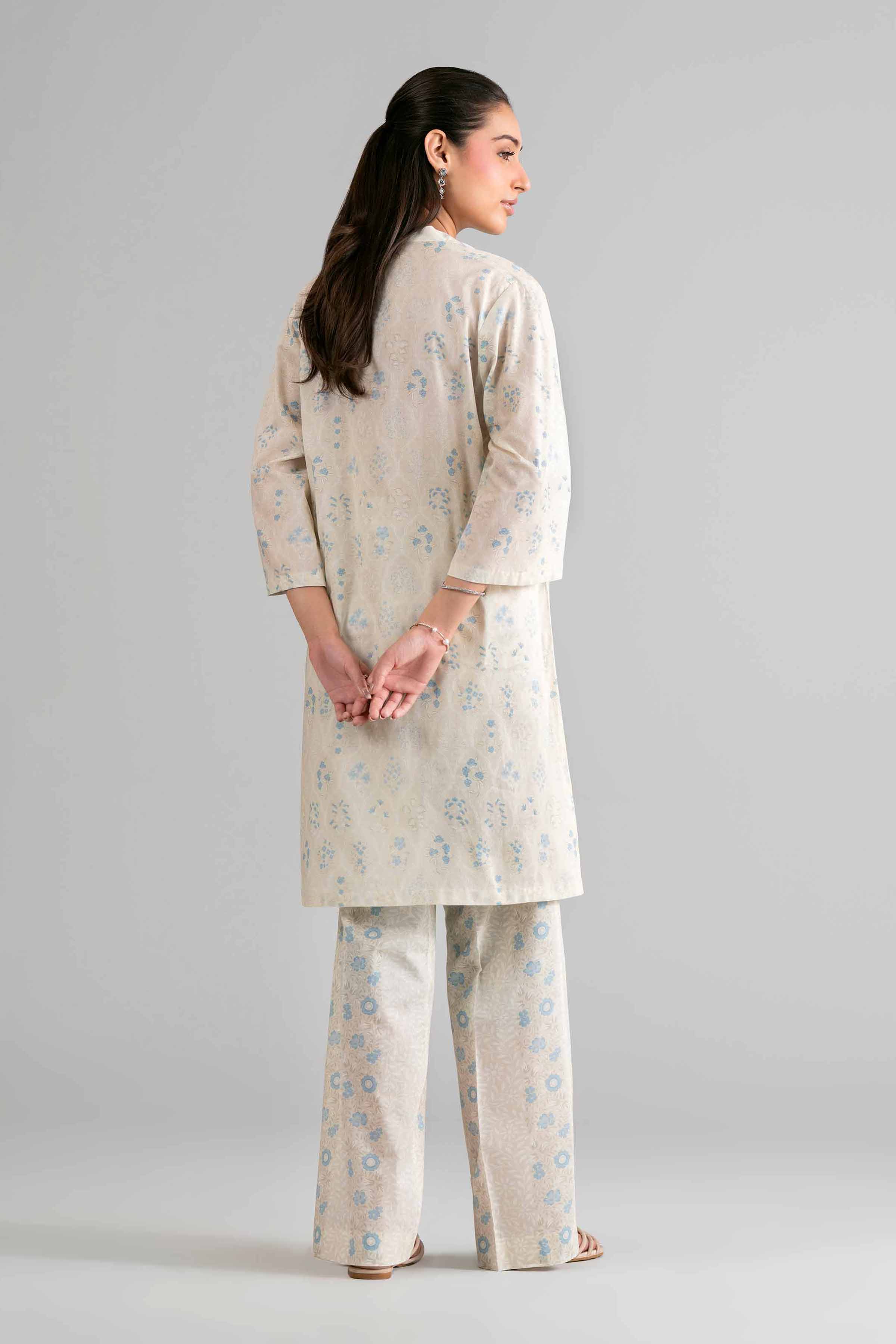 2 Piece - Printed Suit - 42601683 Cream Lawn 2PC Printed