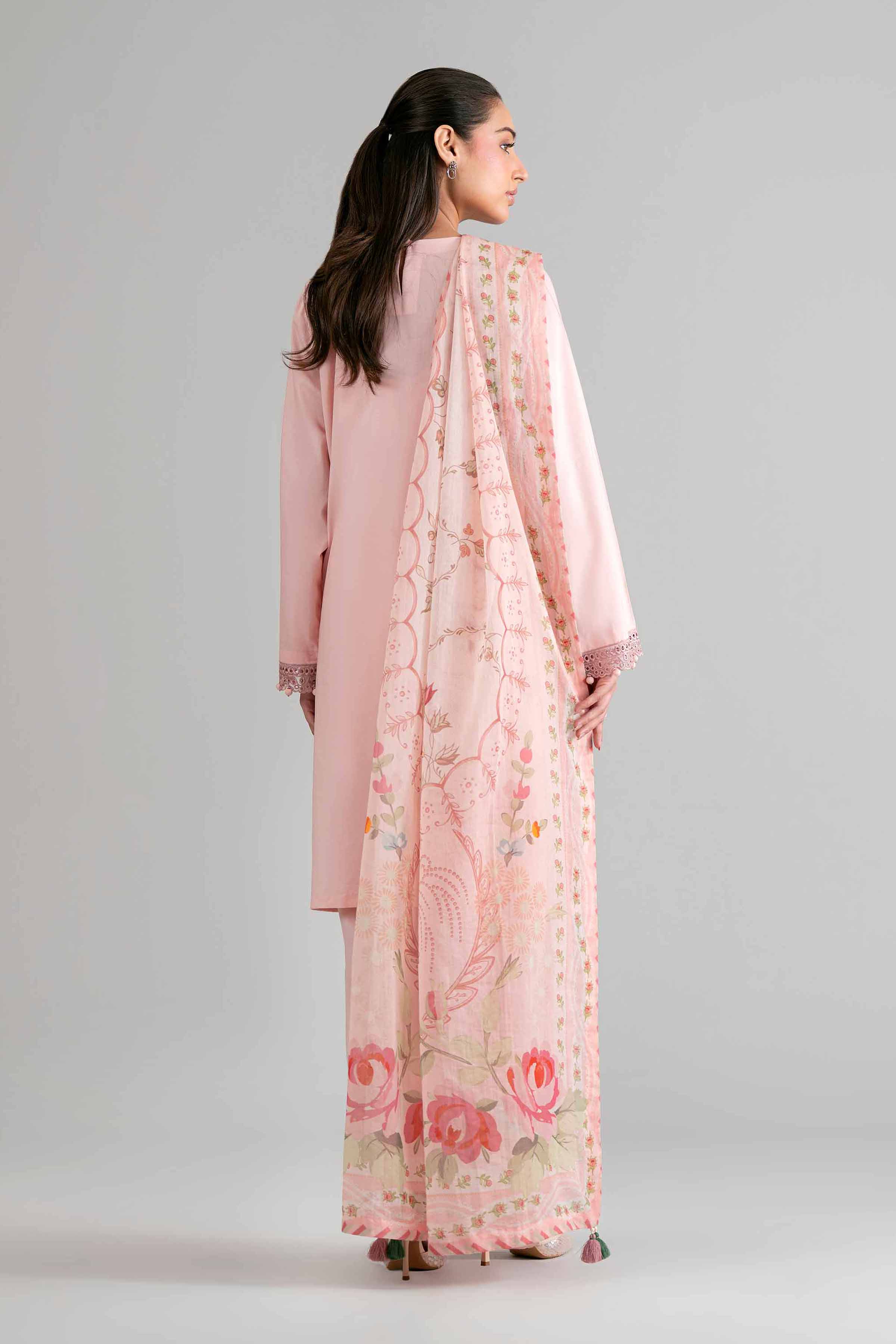 3 Piece - Digital Printed Embroidered Suit - 42601704 Pink Lawn 3PC Embroidered