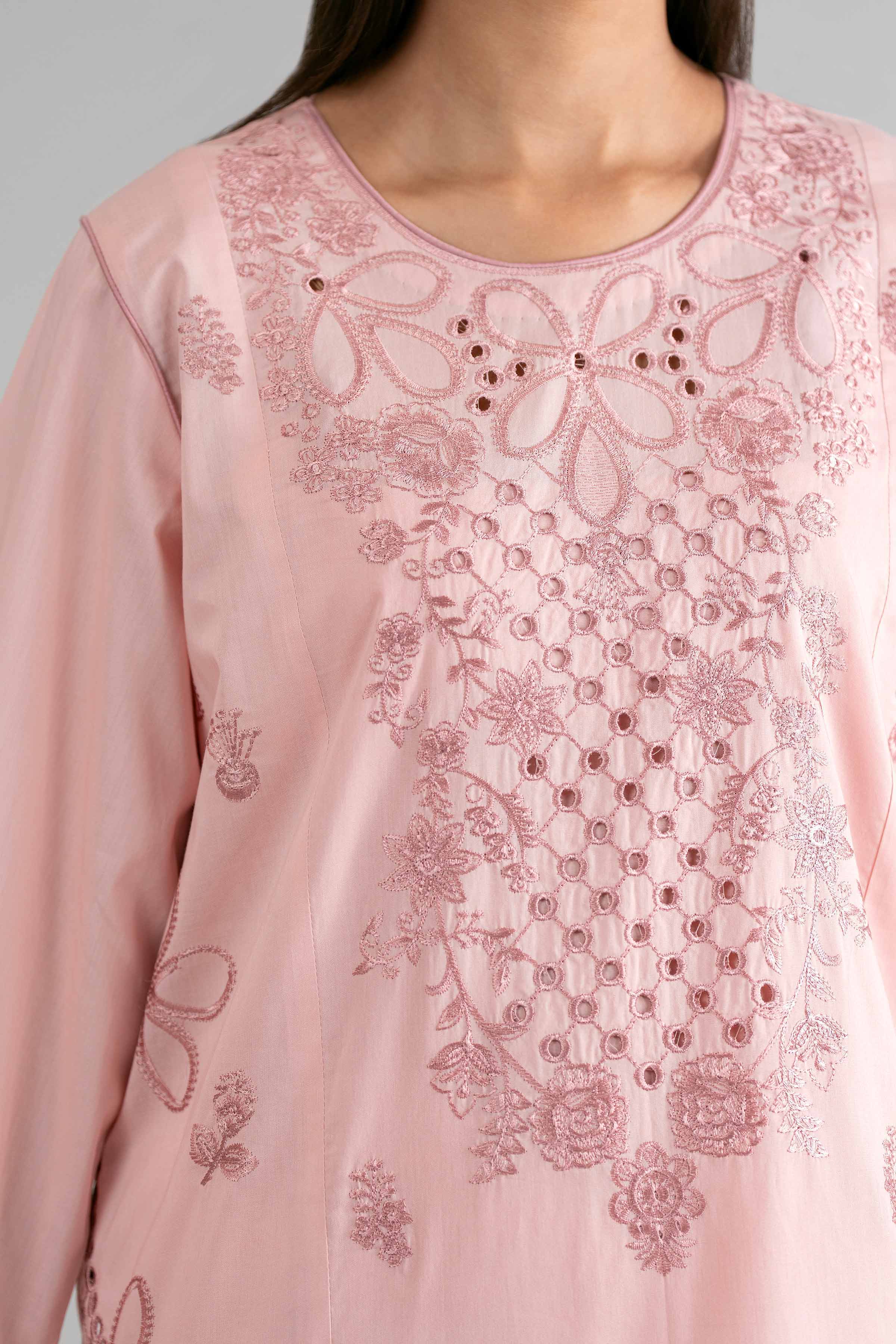 3 Piece - Digital Printed Embroidered Suit - 42601704 Pink Lawn 3PC Embroidered