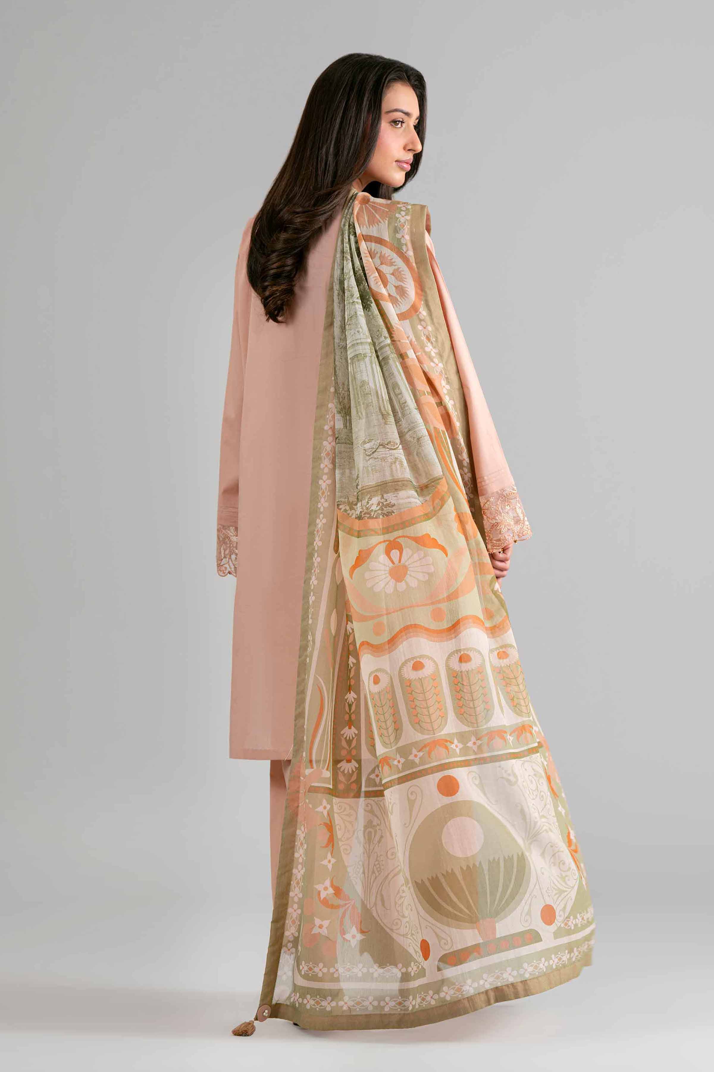 3 Piece - Digital Printed Embroidered Suit - 42601705 Pink Lawn 3PC Embroidered