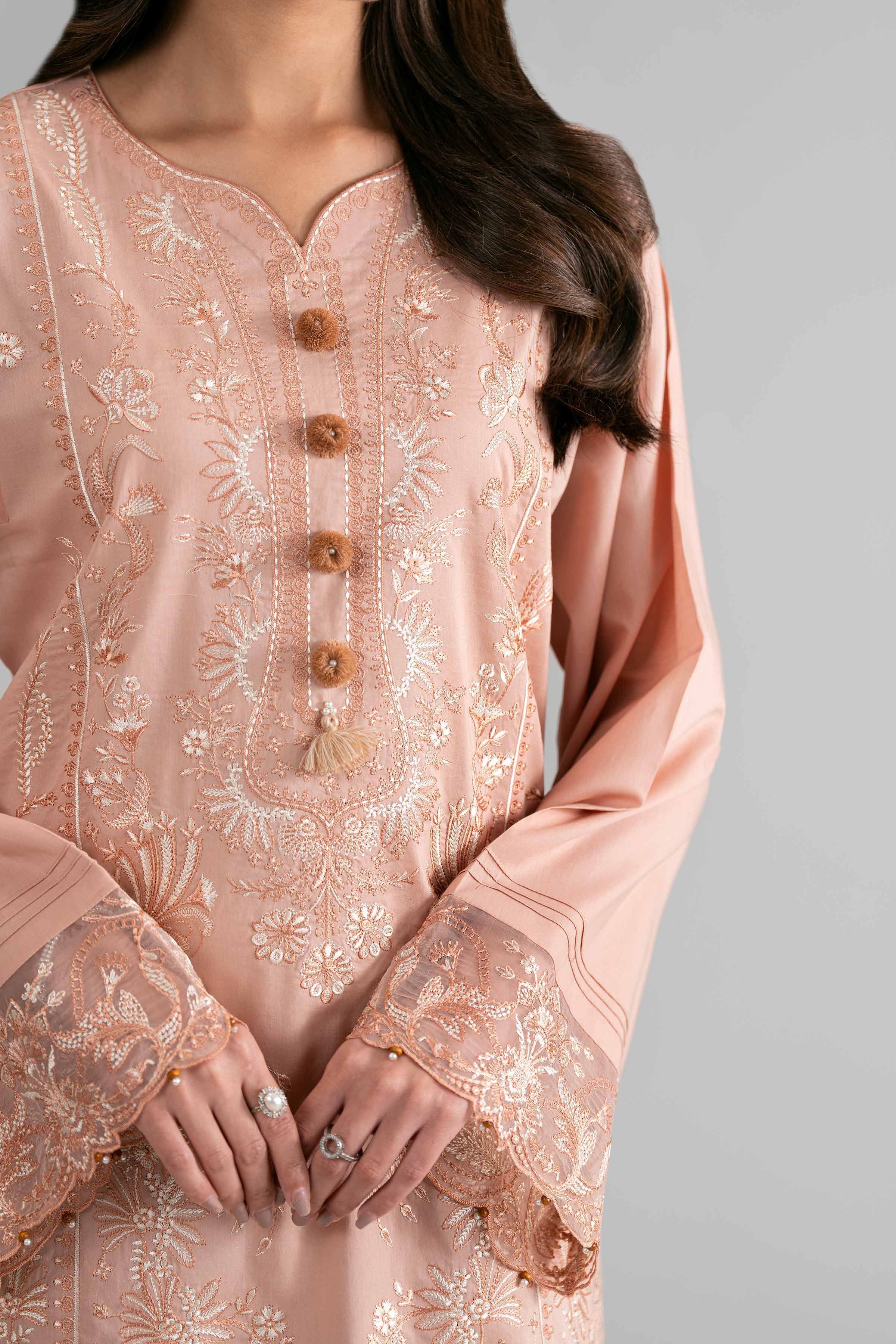 3 Piece - Digital Printed Embroidered Suit - 42601705 Pink Lawn 3PC Embroidered