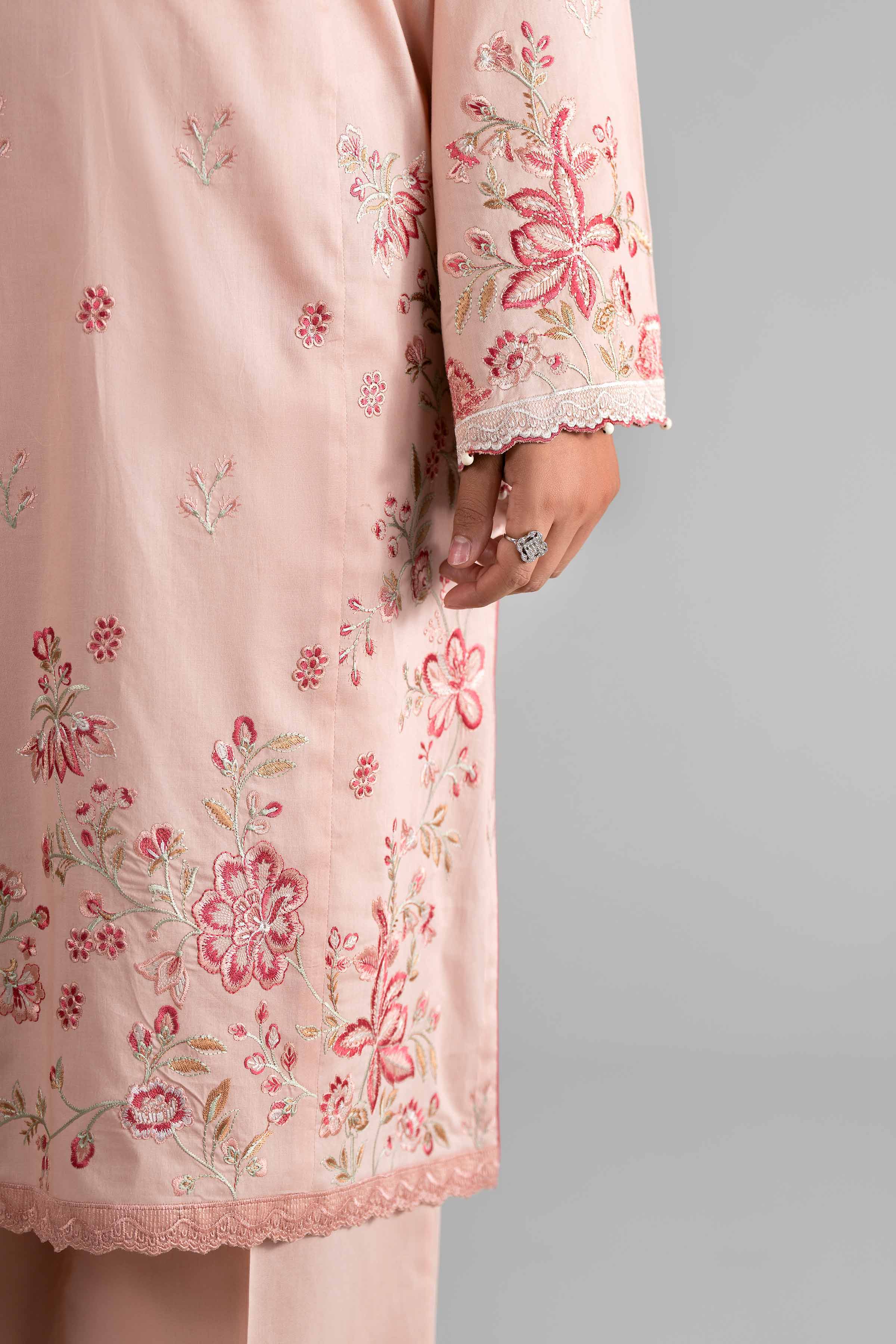 3 Piece - Digital Printed Embroidered Suit - 42601713 Pink Lawn 3PC Embroidered
