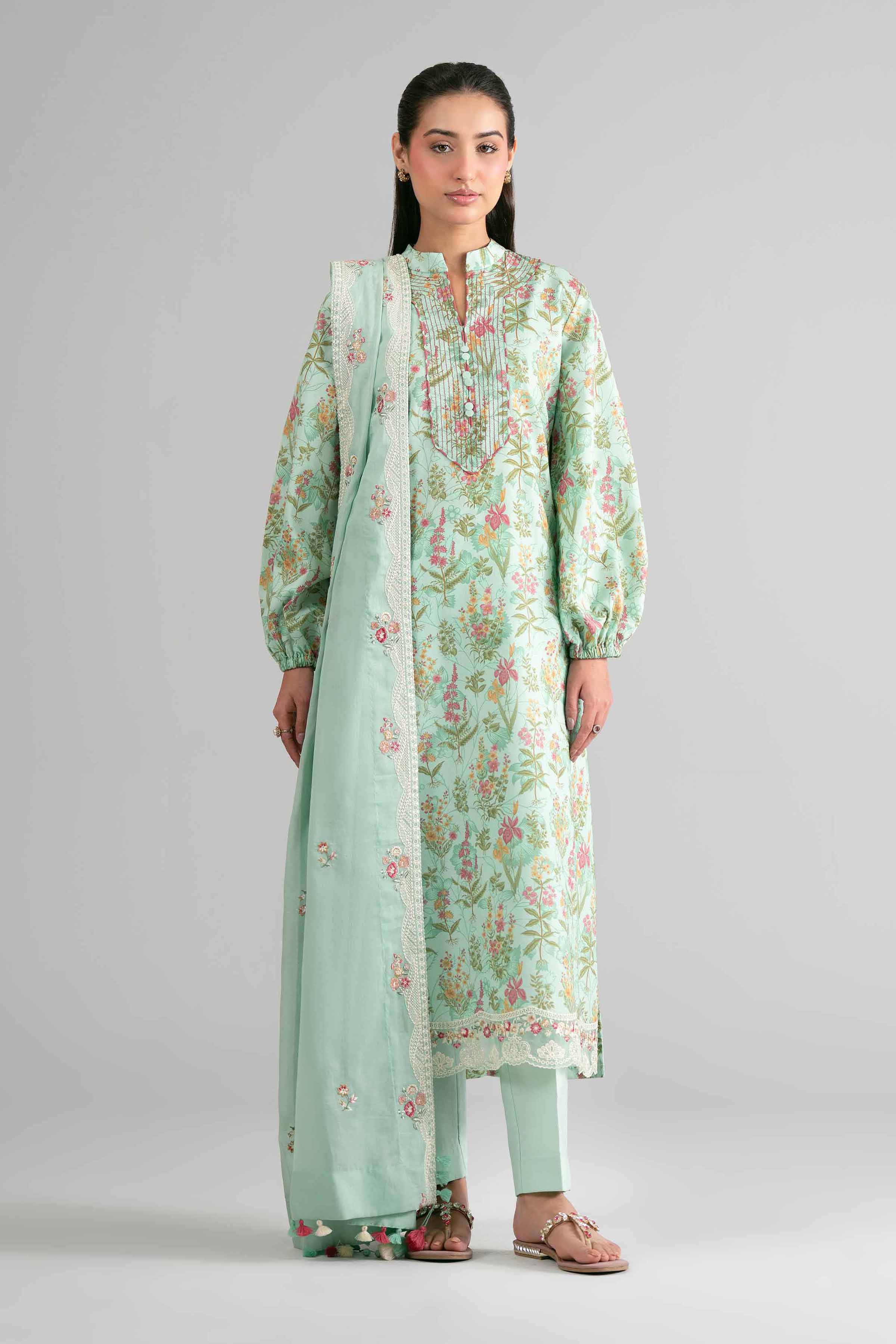 3 Piece - Printed Embroidered Suit - 42601721 Nishat UAE  Lawn 3PC Embroidered