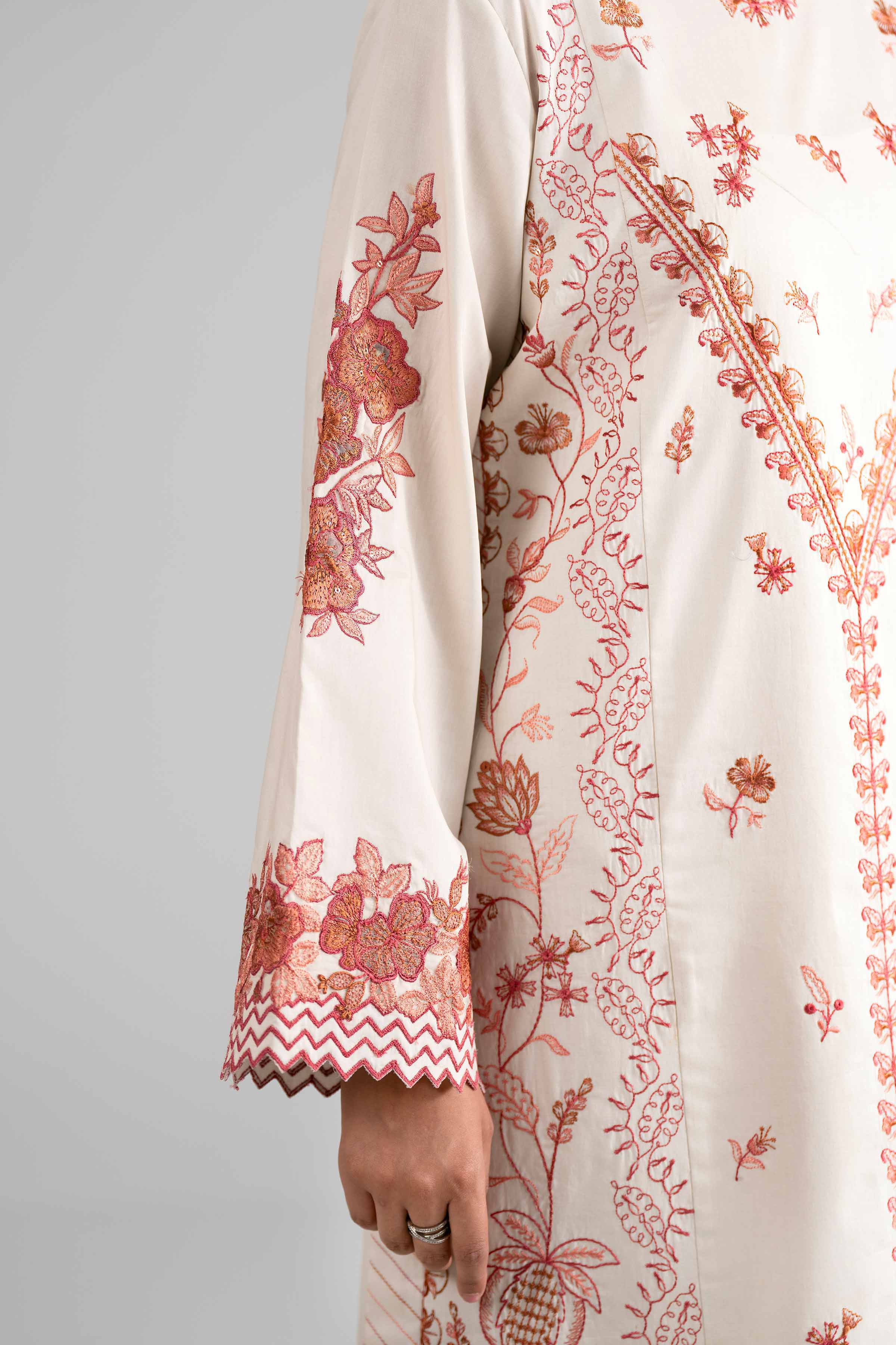 3 Piece - Digital Printed Embroidered Suit - 42601730 Beige Lawn 3PC Embroidered