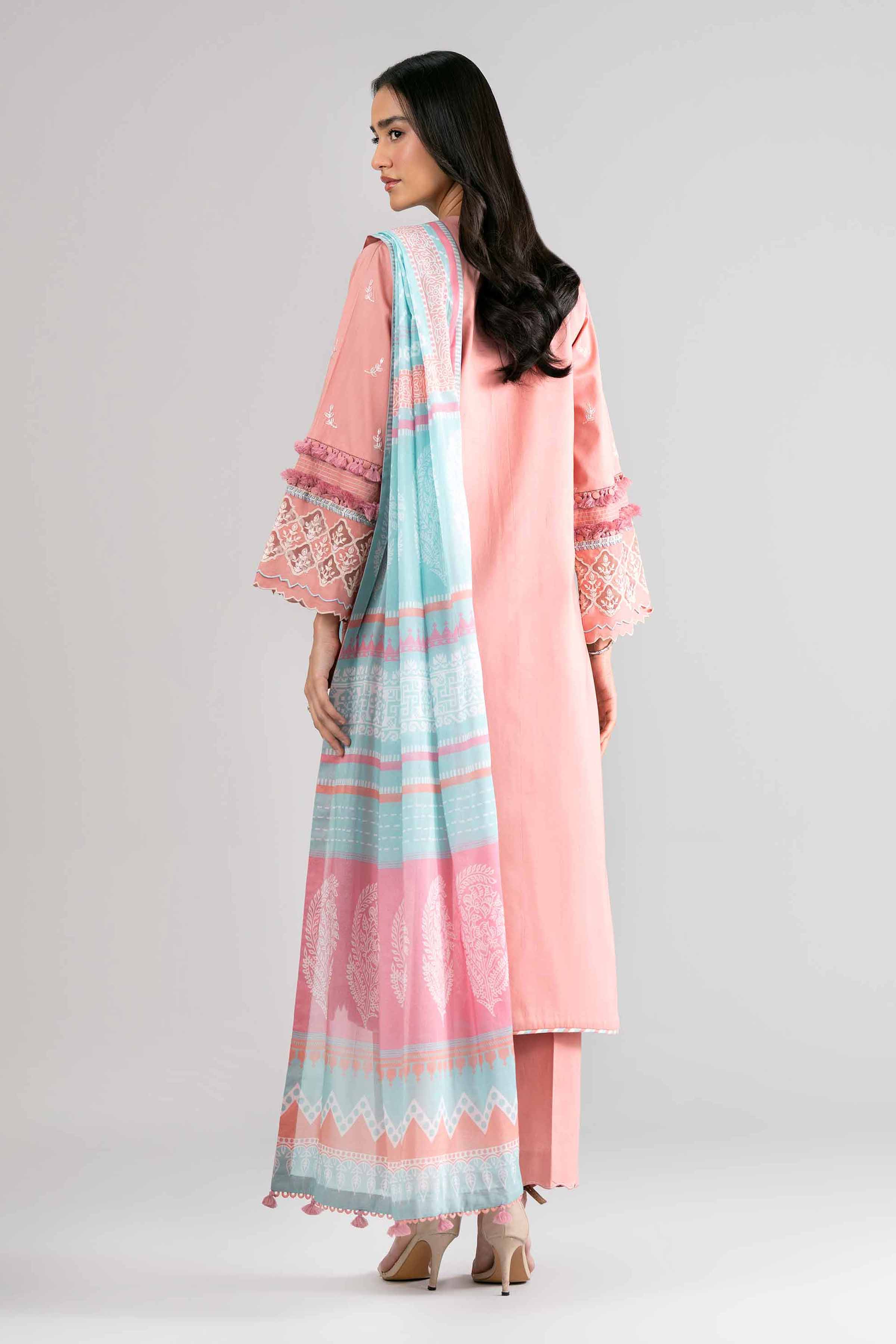 3 Piece - Digital Printed Embroidered Suit - 42601737 Pink Lawn 3PC Embroidered