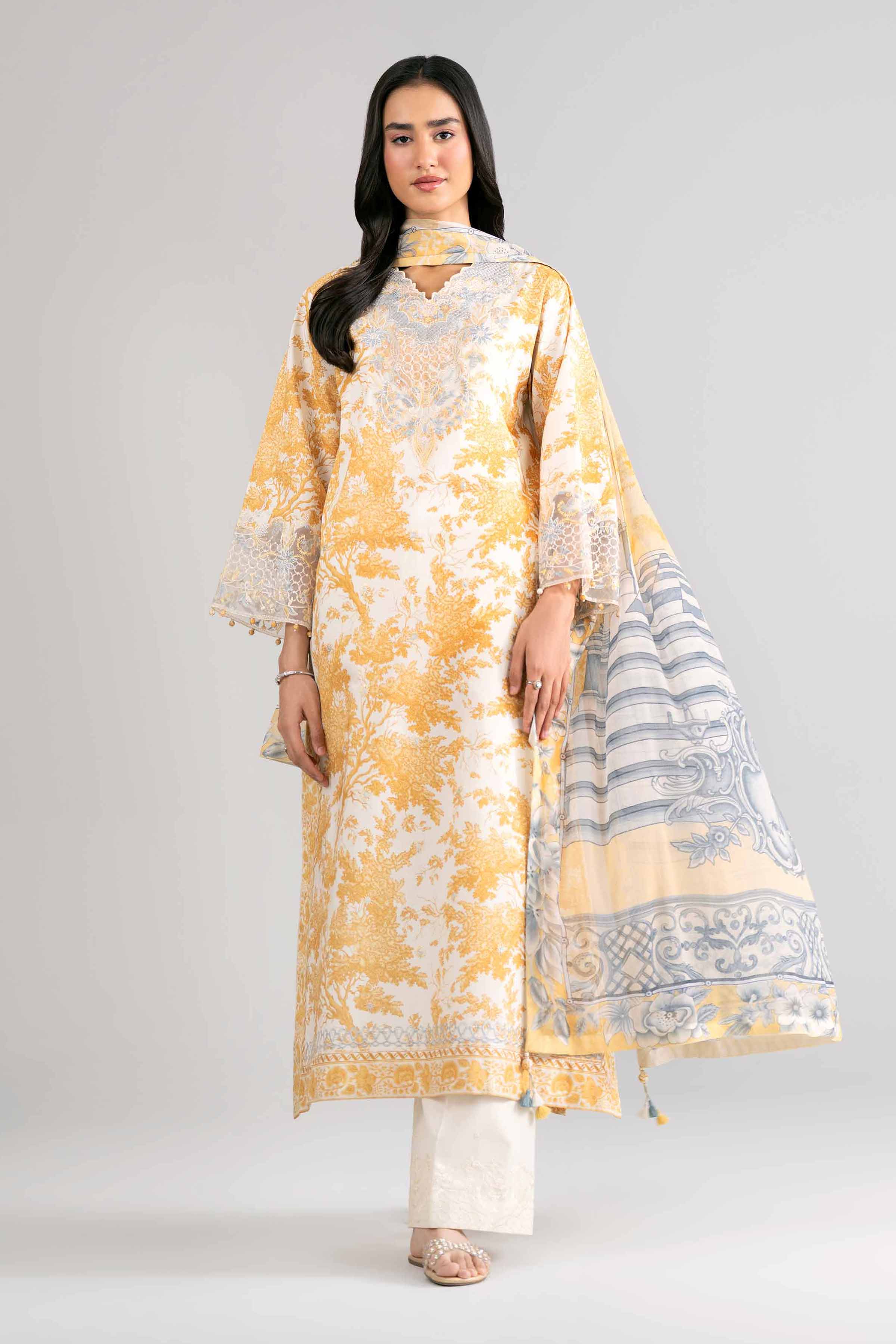 3 Piece - Digital Printed Embroidered Suit - 42601740 Nishat UAE  Lawn 3PC Embroidered