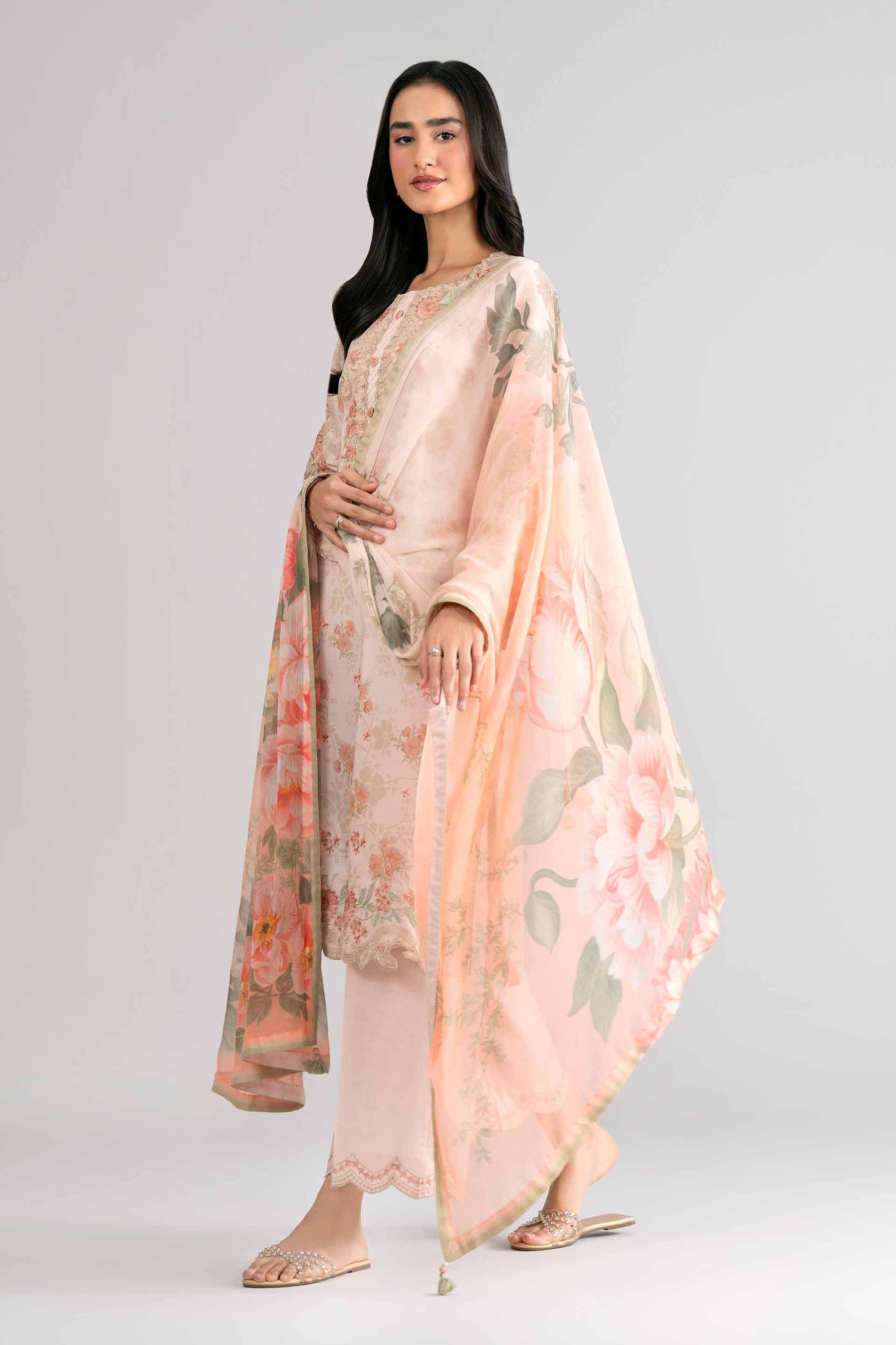 3 Piece - Digital Printed Embroidered Suit - 42601741 Nishat UAE  Lawn 3PC Embroidered