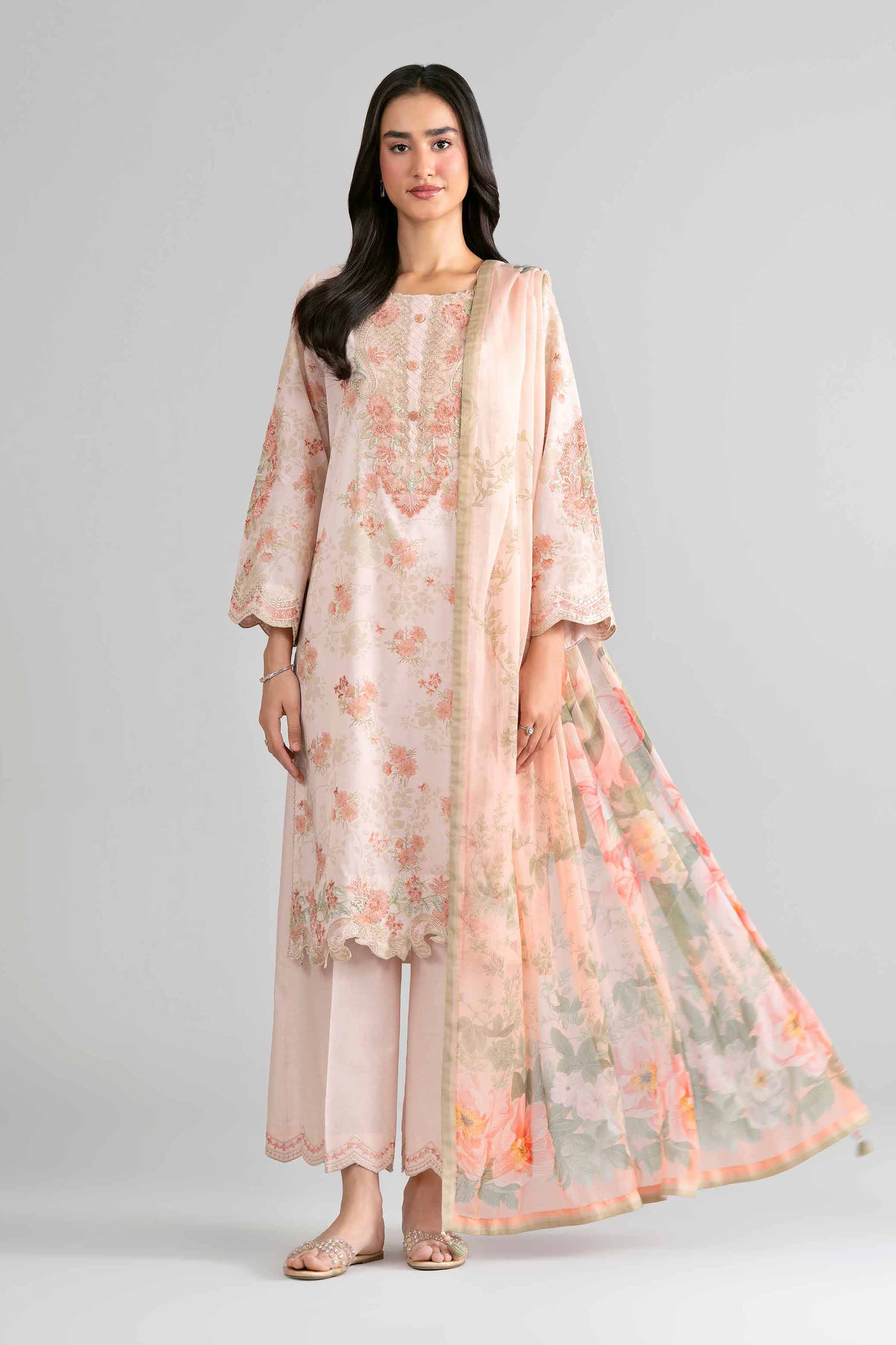 3 Piece - Digital Printed Embroidered Suit - 42601741 Nishat UAE  Lawn 3PC Embroidered