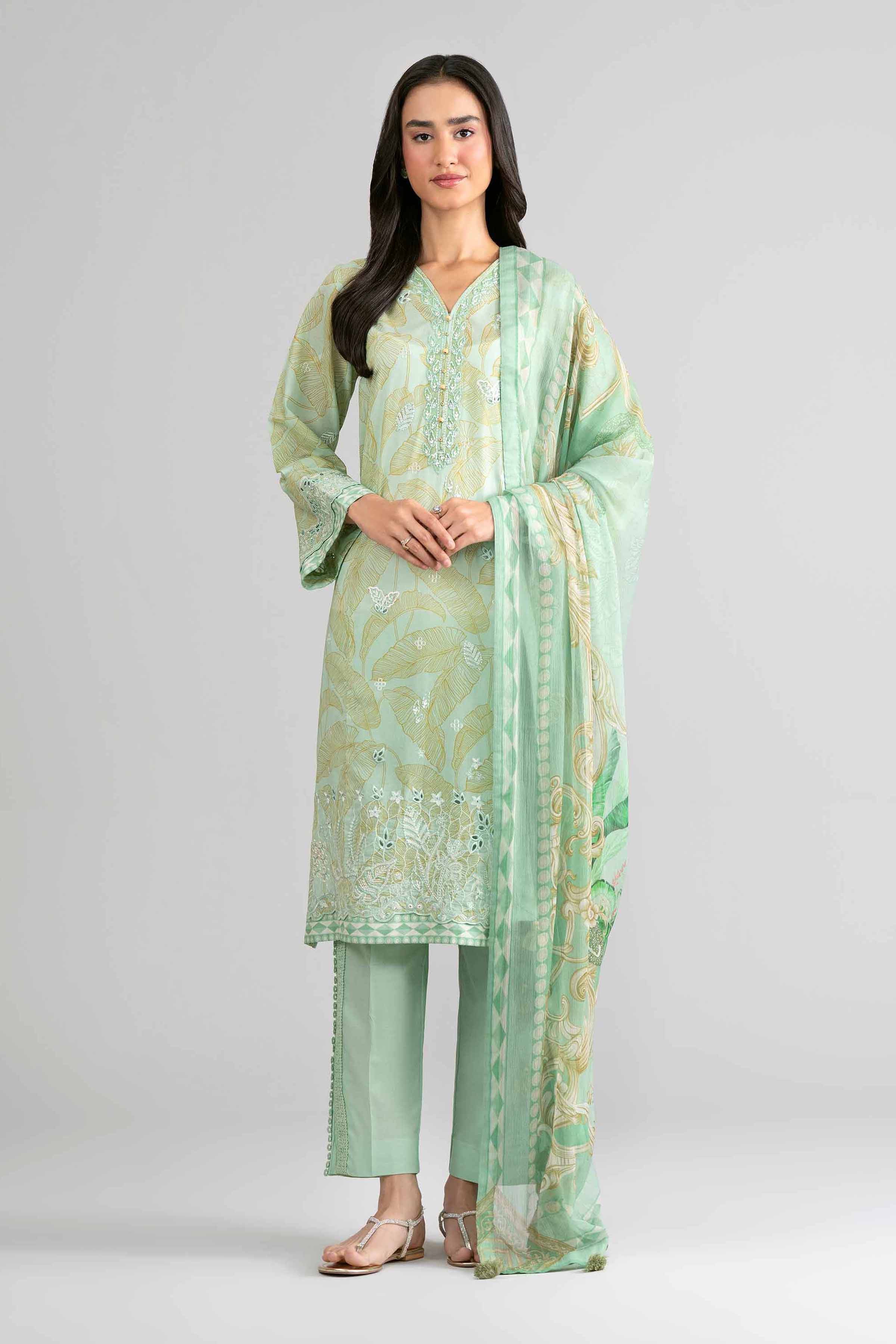 3 Piece - Digital Printed Embroidered Suit - 42601742 Nishat UAE  Lawn 3PC Embroidered