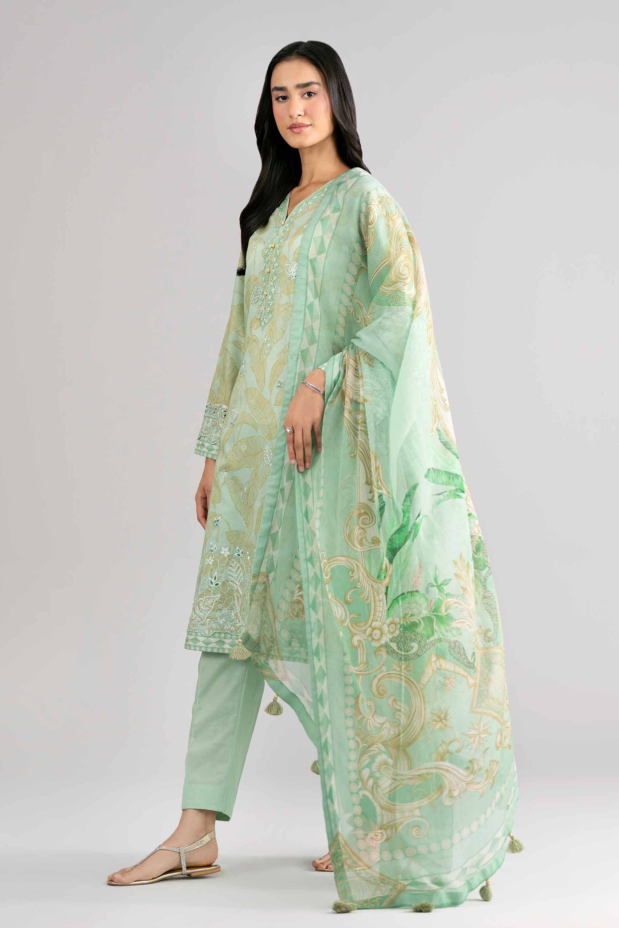 3 Piece - Digital Printed Embroidered Suit - 42601742 Nishat UAE  Lawn 3PC Embroidered